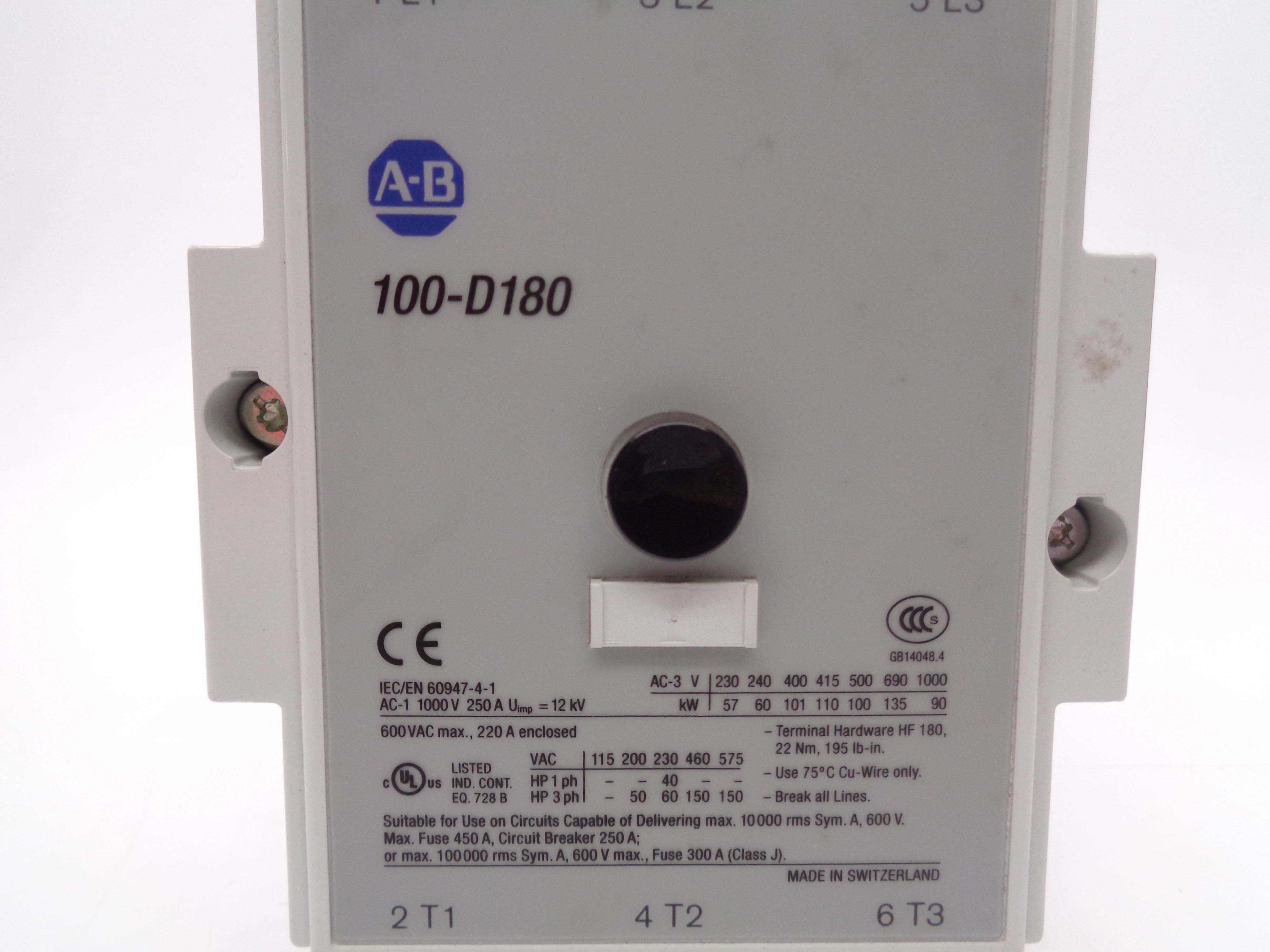 ALLEN BRADLEY 100-D180D11 SER. B 120V NSNP