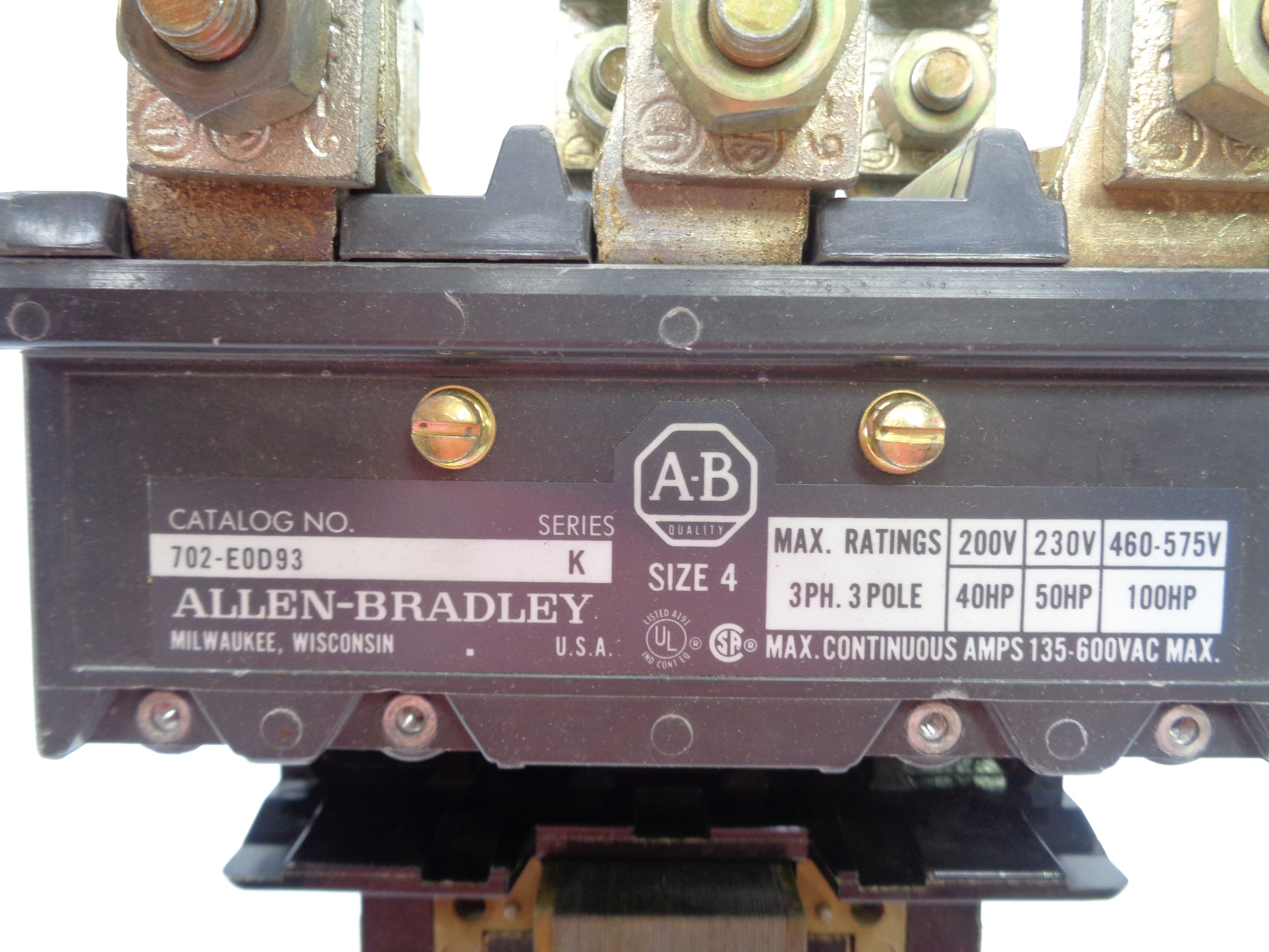 ALLEN BRADLEY 702-EOD93 SER. K (AS PICTURED) NSNP