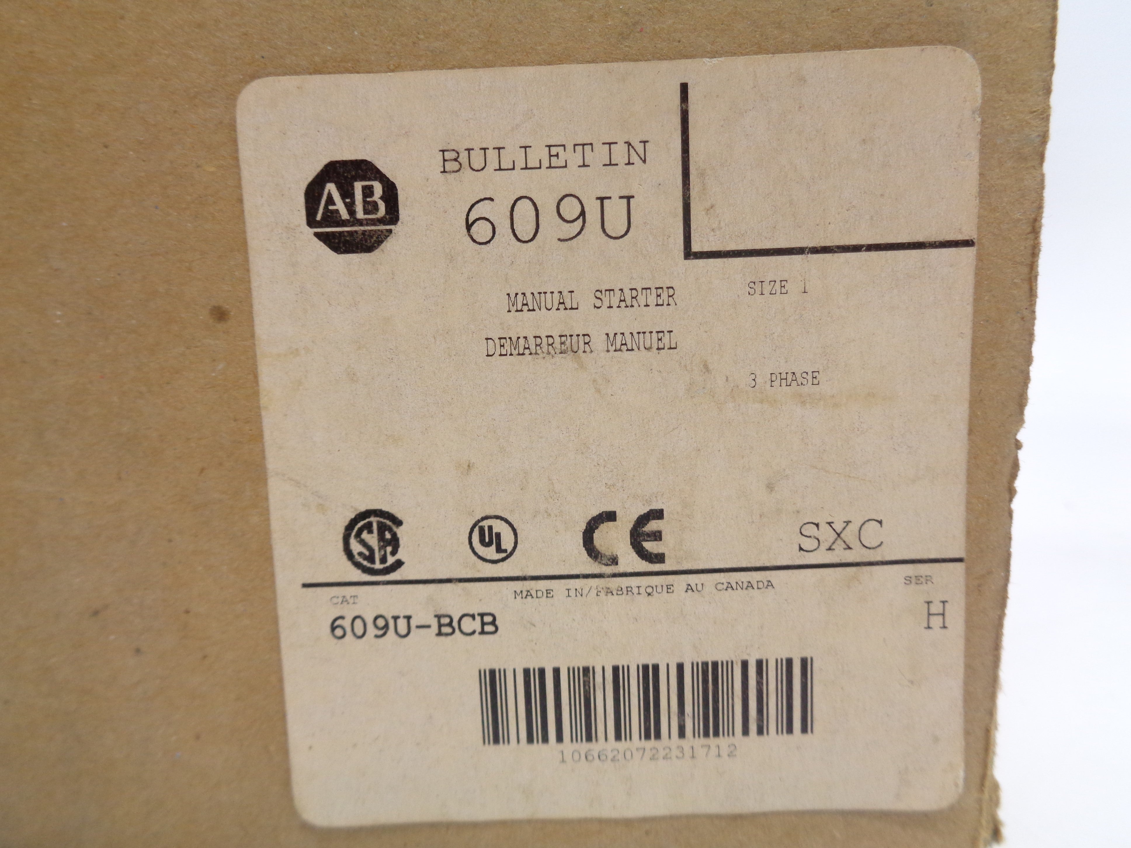 INDUSTRIAL SPARE PART 609U-BCB SER. H (BR/WH) NSMP