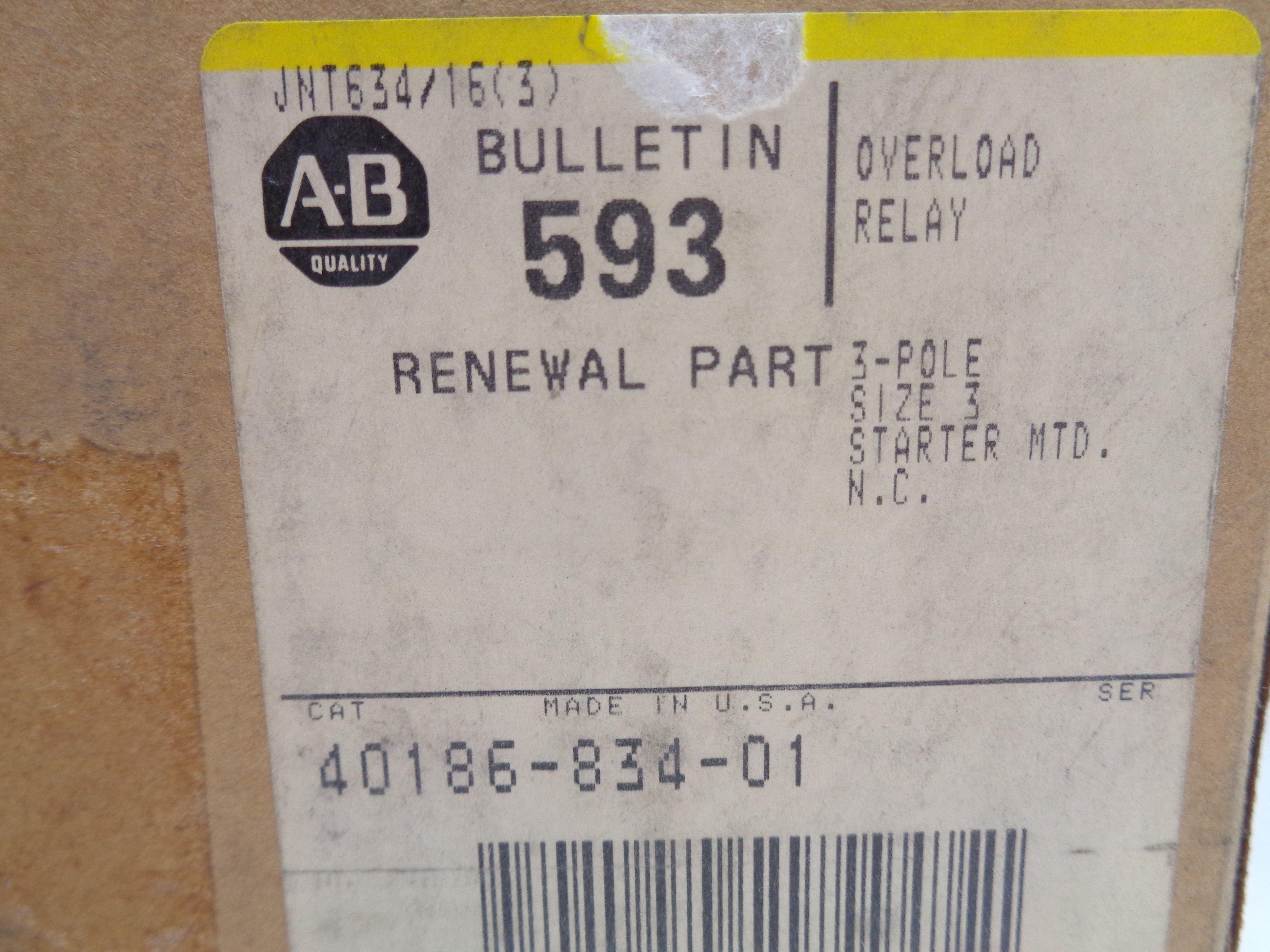 INDUSTRIAL SPARE PART 40186-834-01 120-600VAC (BR/YL) NSMP