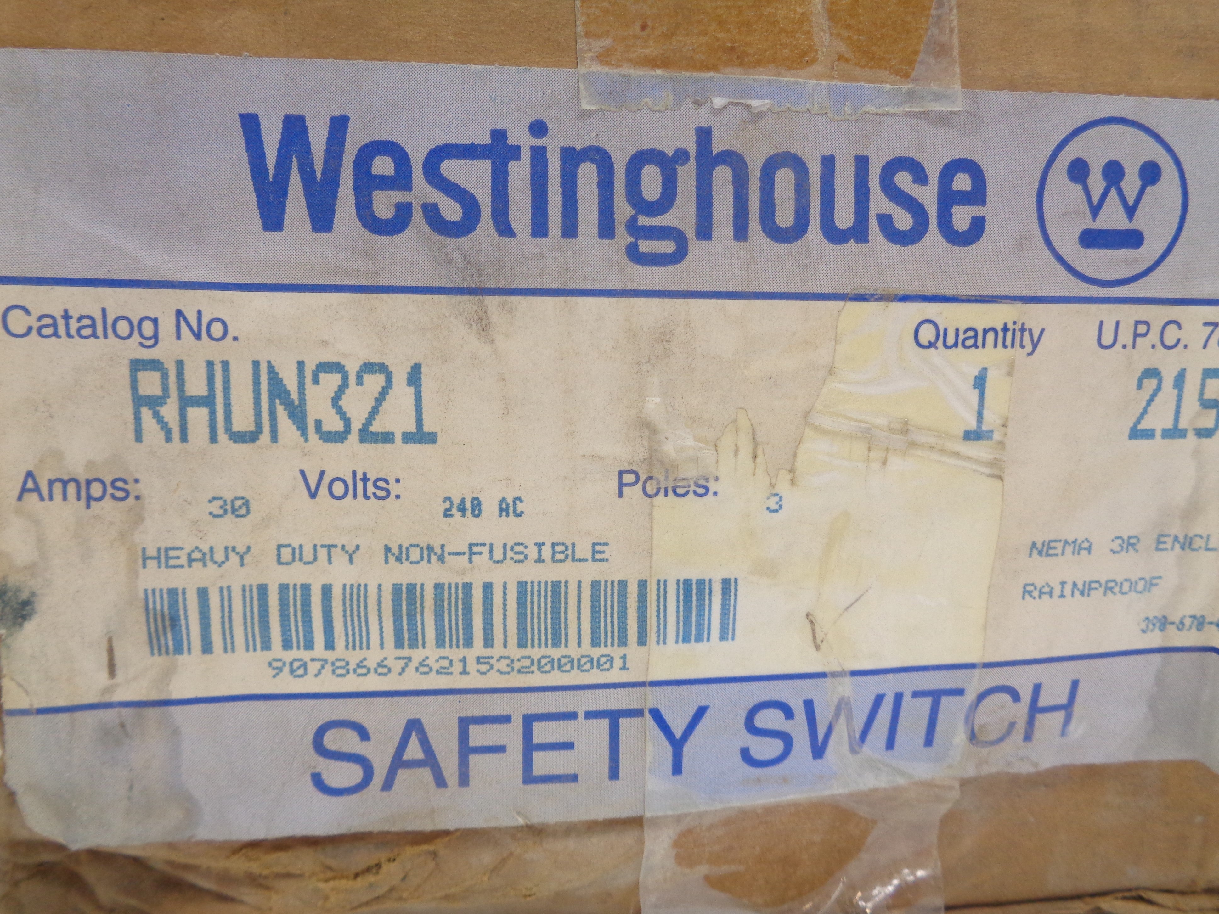 WESTINGHOUSE RHUN321 NSMP