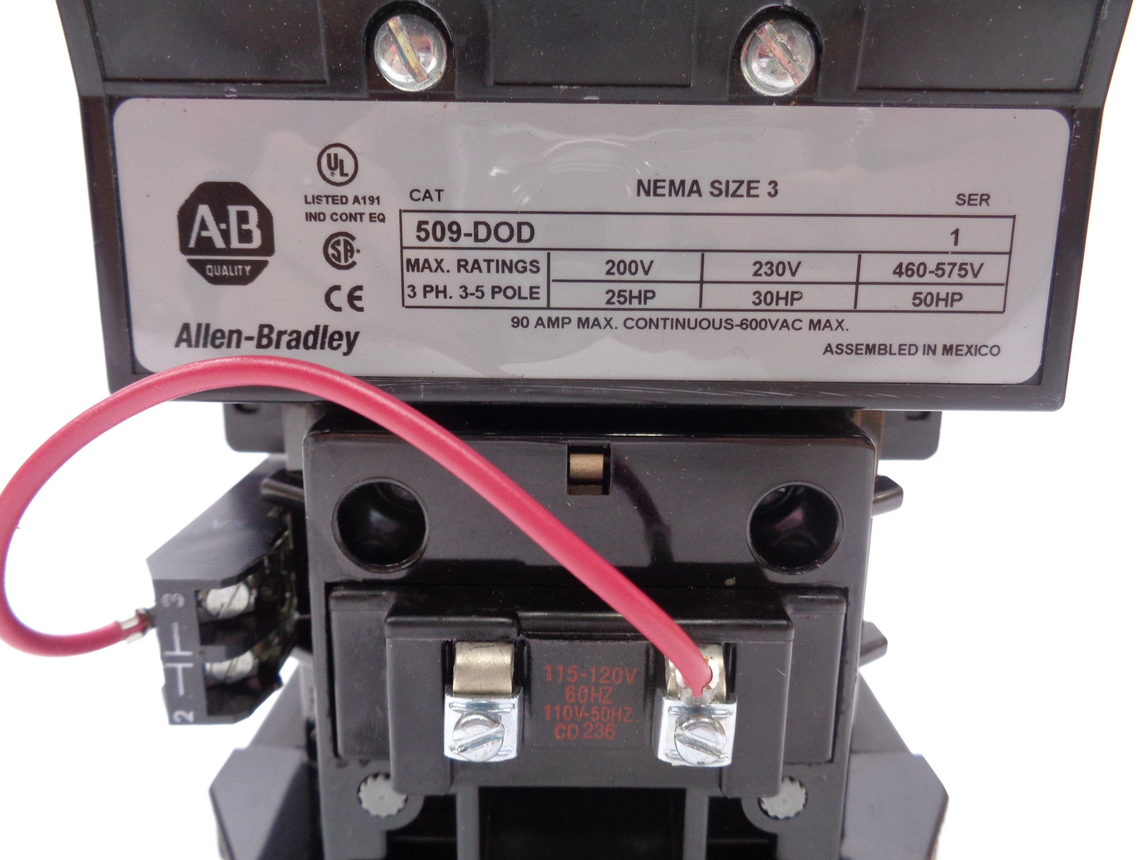 INDUSTRIAL SPARE PART 509-DOD SER. 1 110/115-120V 90A (BR/WH) NSMP