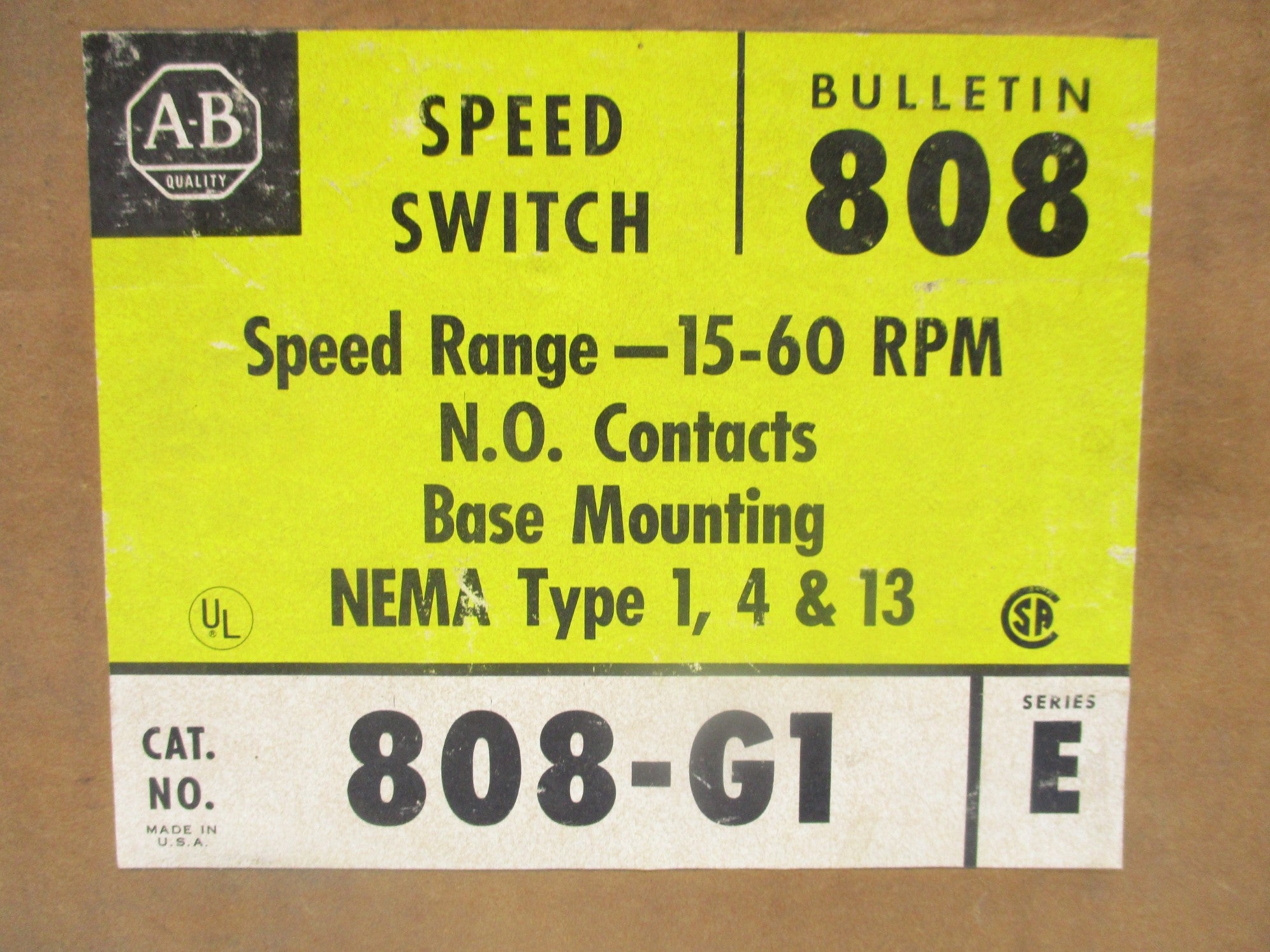 INDUSTRIAL SPARE PART 808-G1 SER. E (BR/YL) NSMP