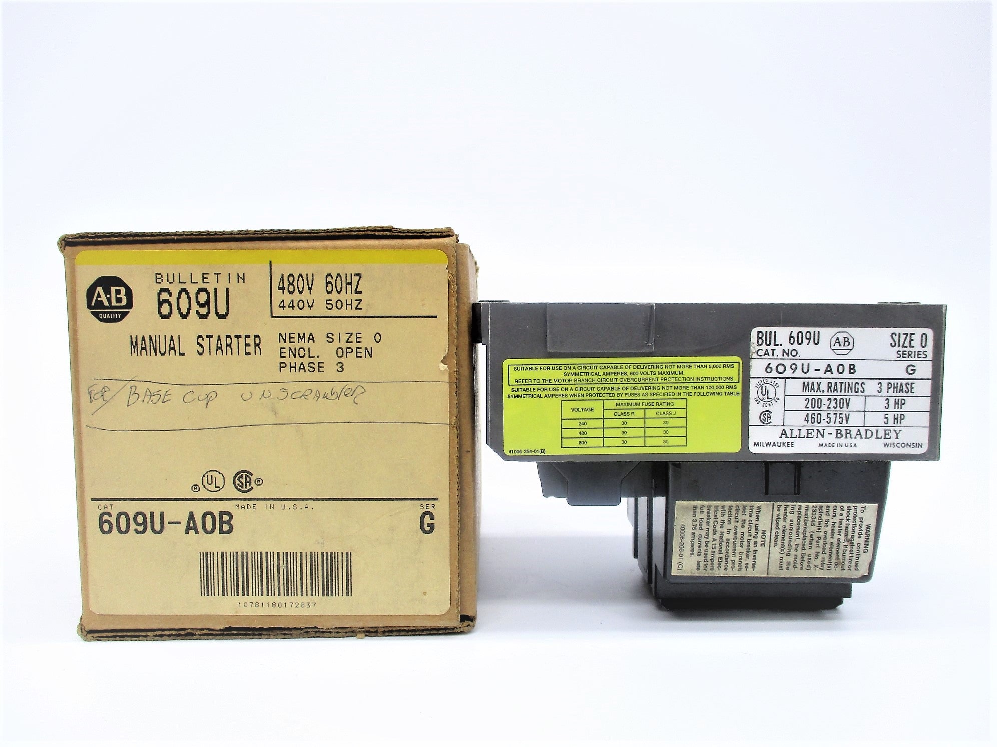 ALLEN BRADLEY 609U-AOB SER. G (BR/YL) NSMP