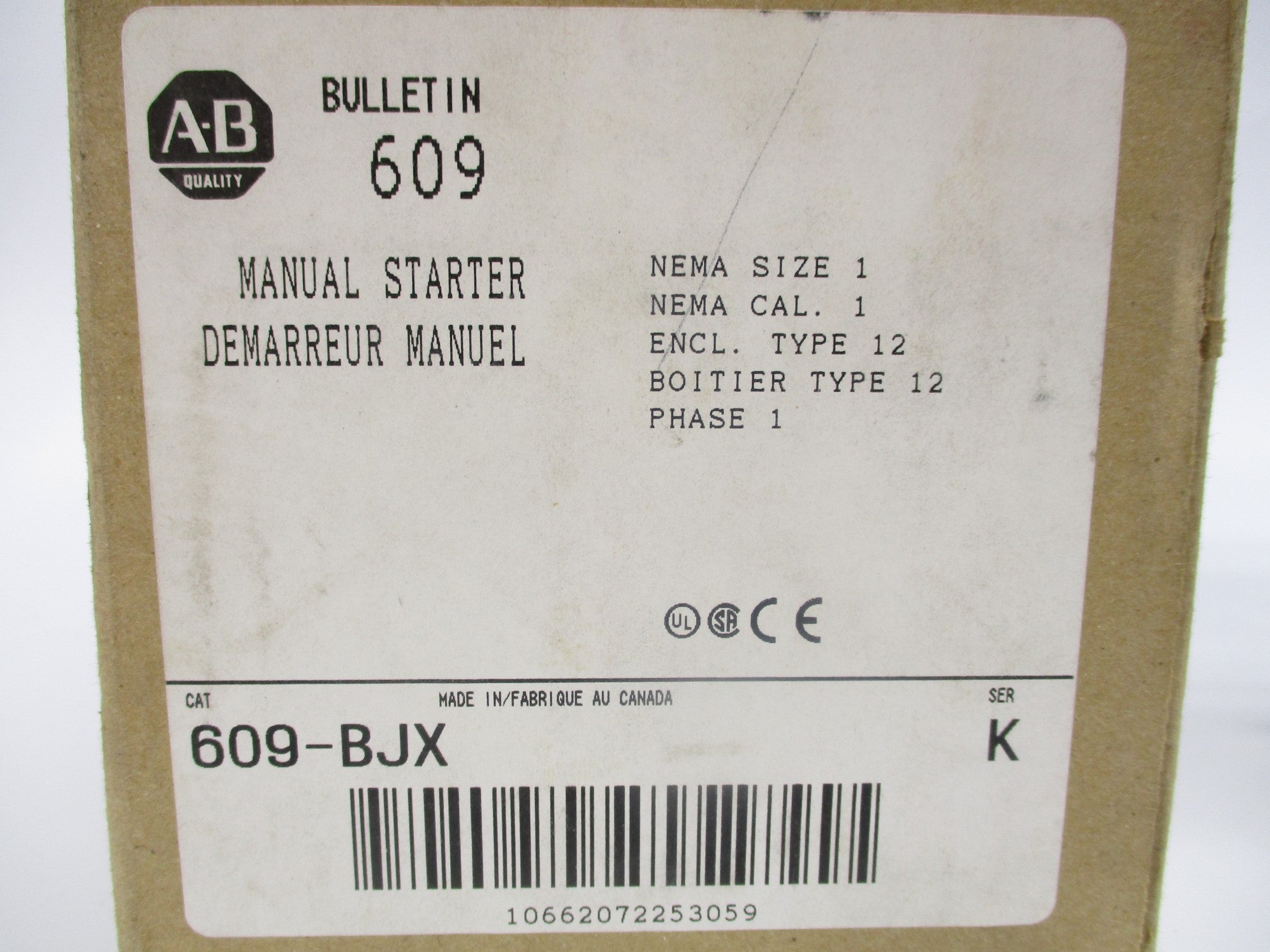 INDUSTRIAL SPARE PART 609-BJX SER. K (BR/WH) NSMP