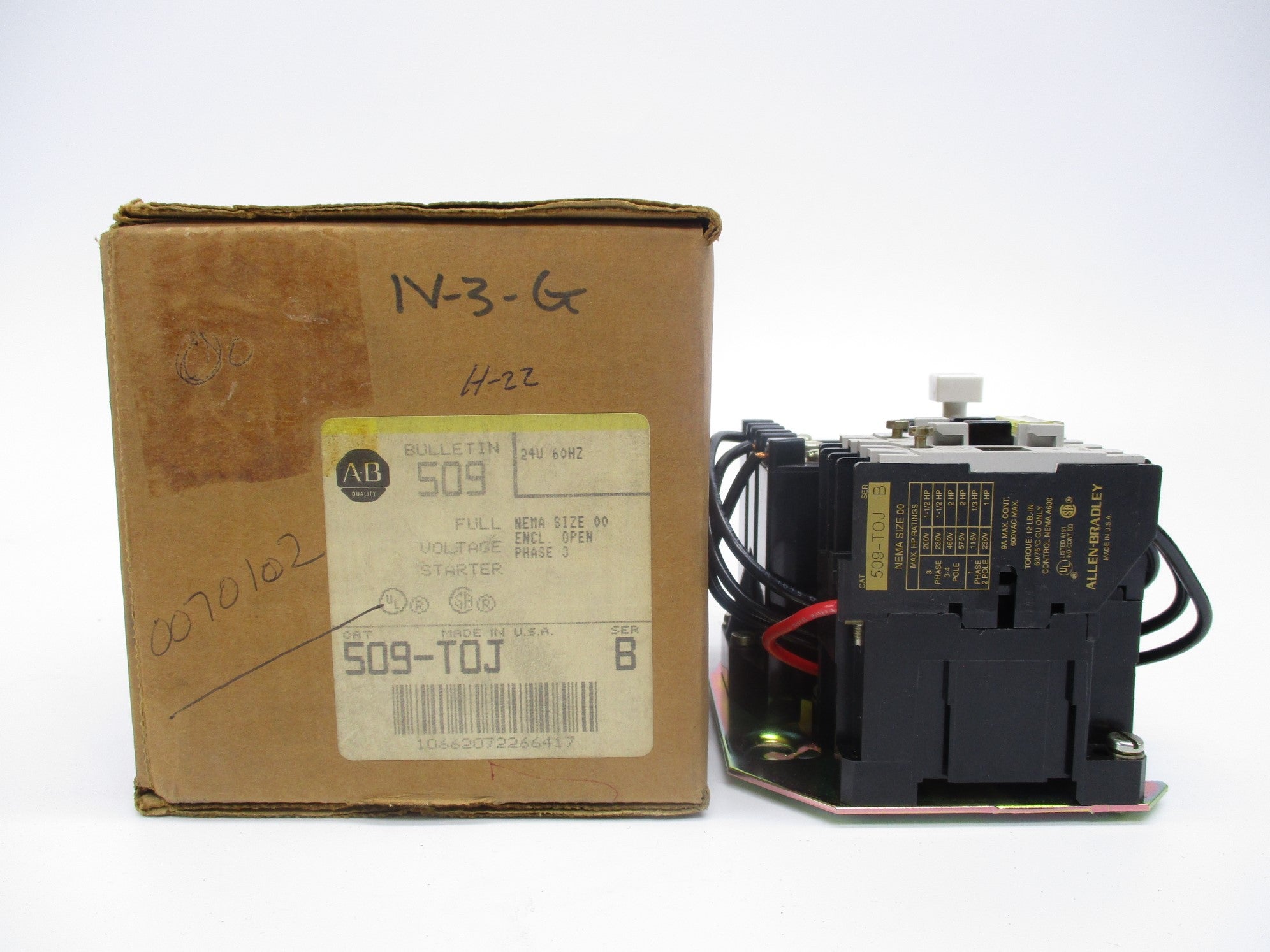 ALLEN BRADLEY 509-TOJ SER. B (BR/YL) NSMP