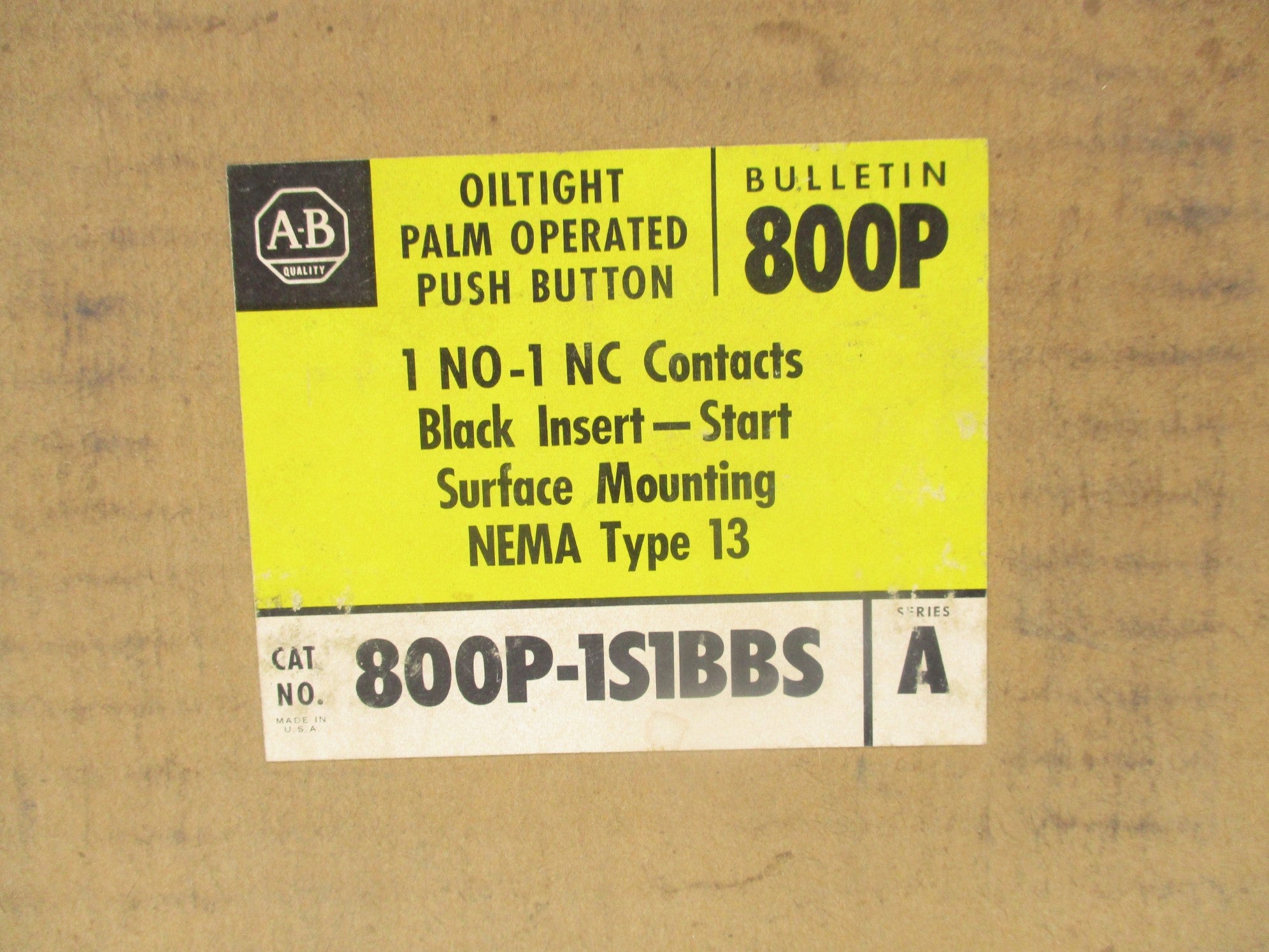 INDUSTRIAL SPARE PART 800P-1S1BBS SER. A (BR/YL) NSFS