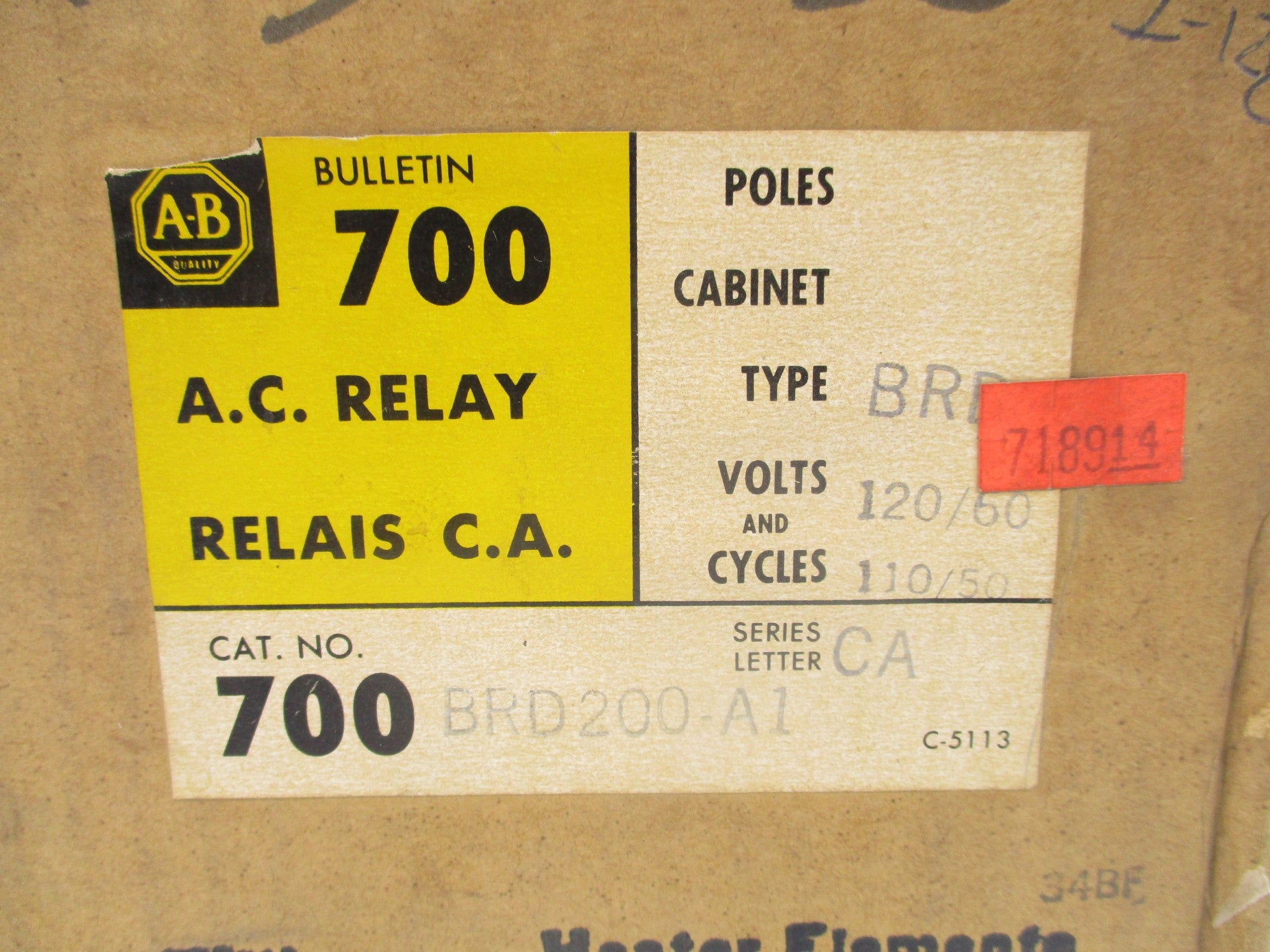 INDUSTRIAL SPARE PART 700-BRD200-A1 SER. CA 120V (AS PICTURED) (BR/YL) NSMP