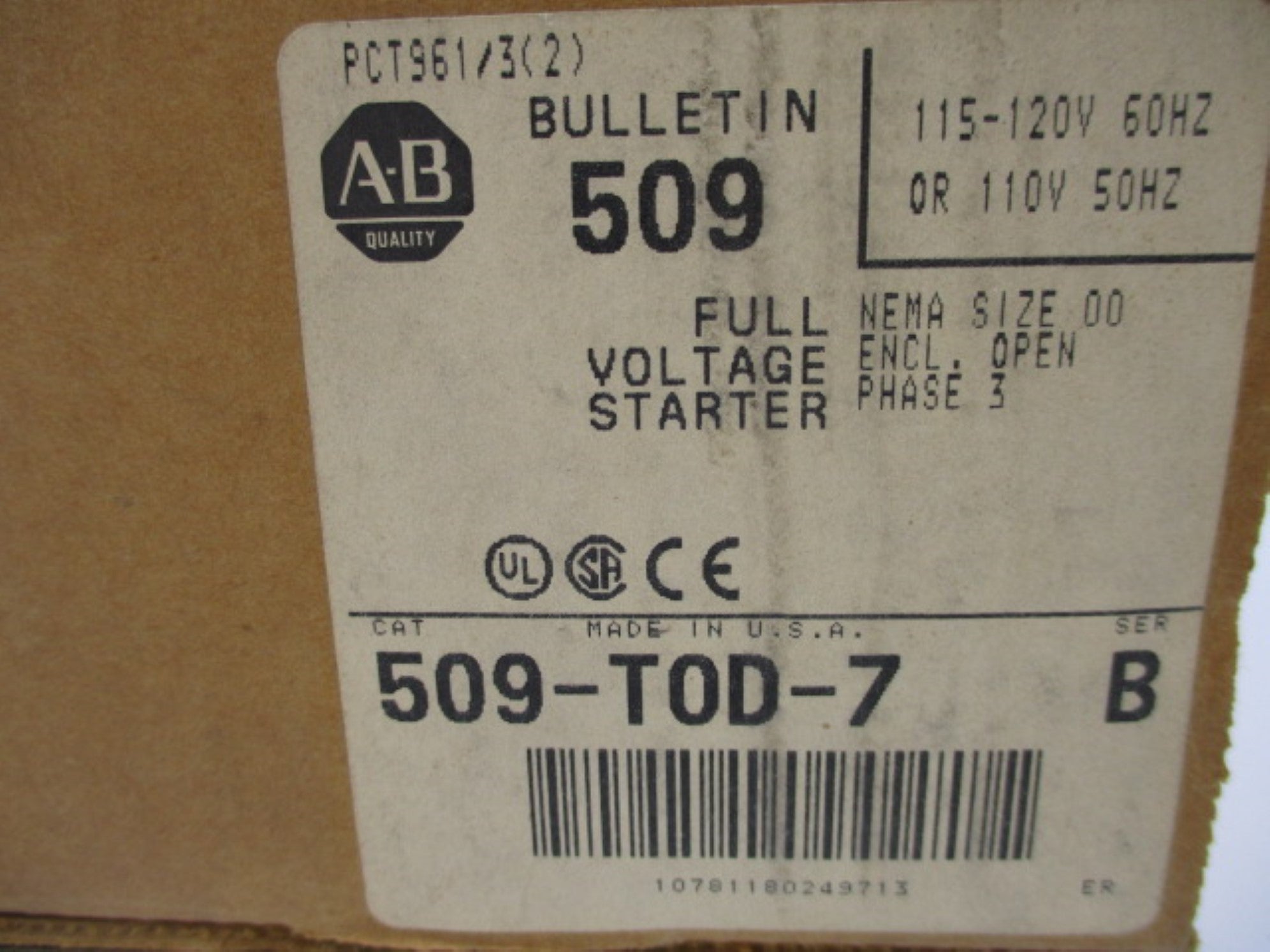 INDUSTRIAL SPARE PART 509-TOD-7 SER. B (BR/WH) NSMP