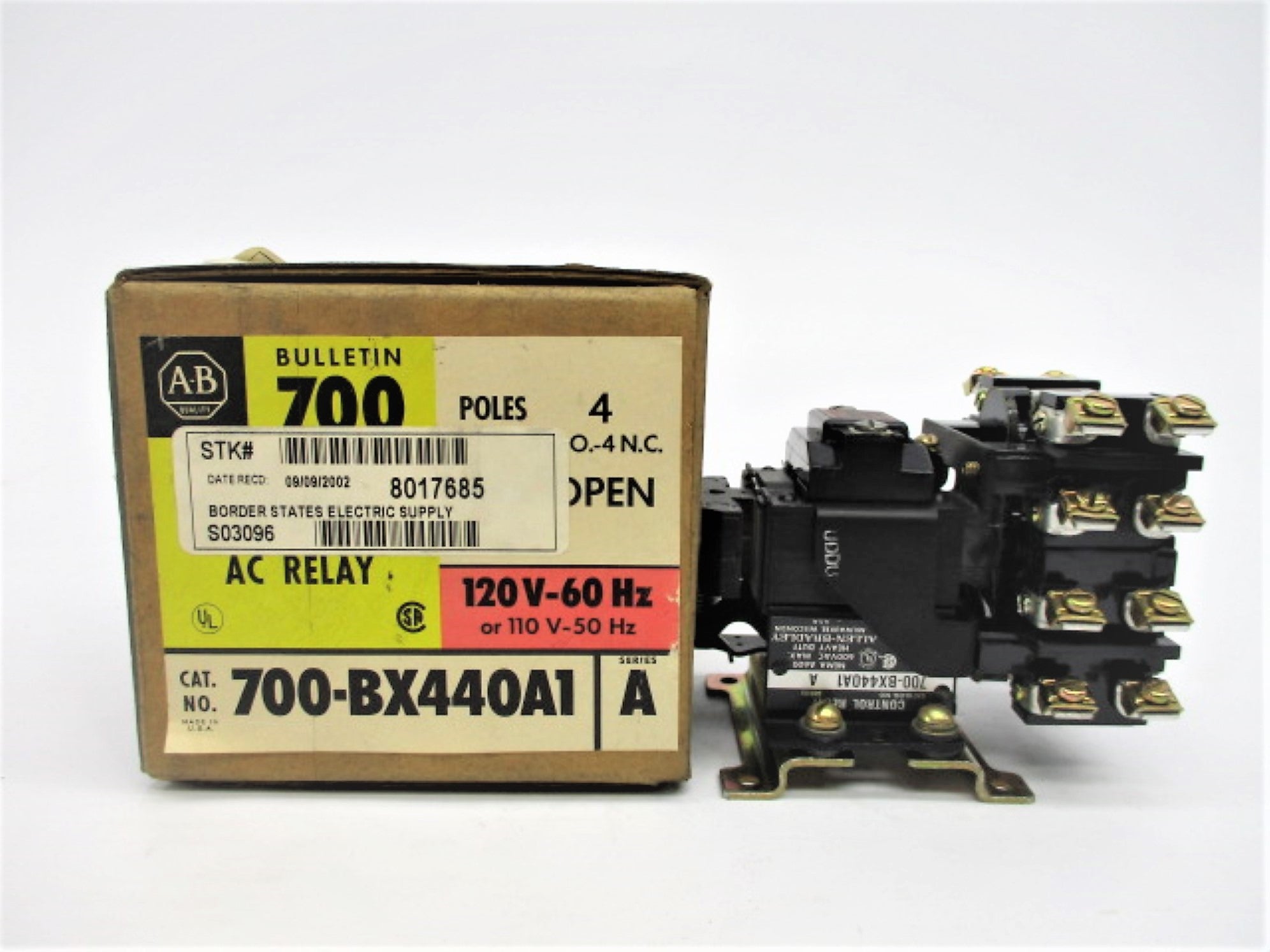 ALLEN BRADLEY 700-BX440A1 SER. A 120V (BR/YL) NSMP
