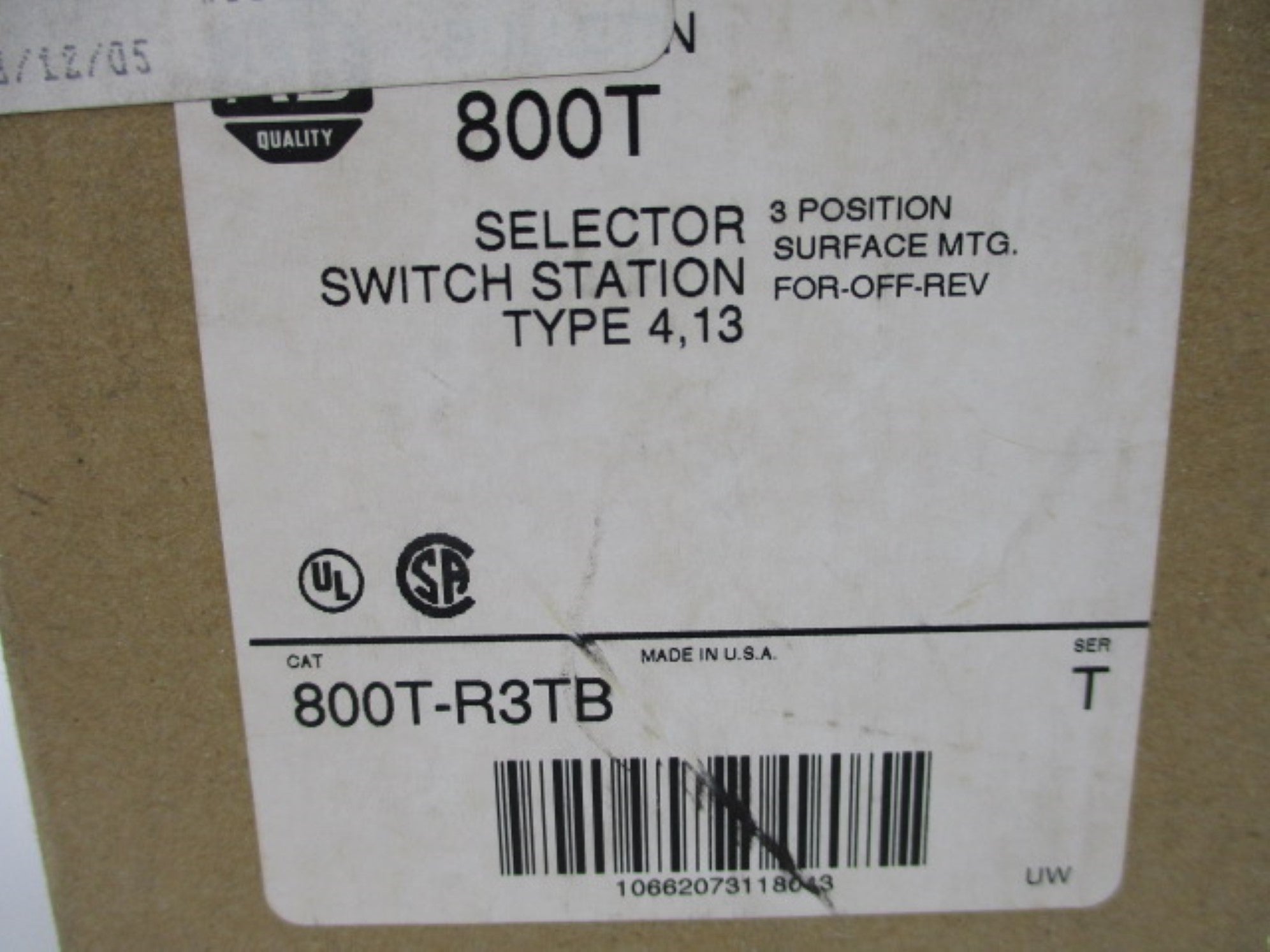 INDUSTRIAL SPARE PART 800T-R3TB SER. T (BR/WH) NSMP
