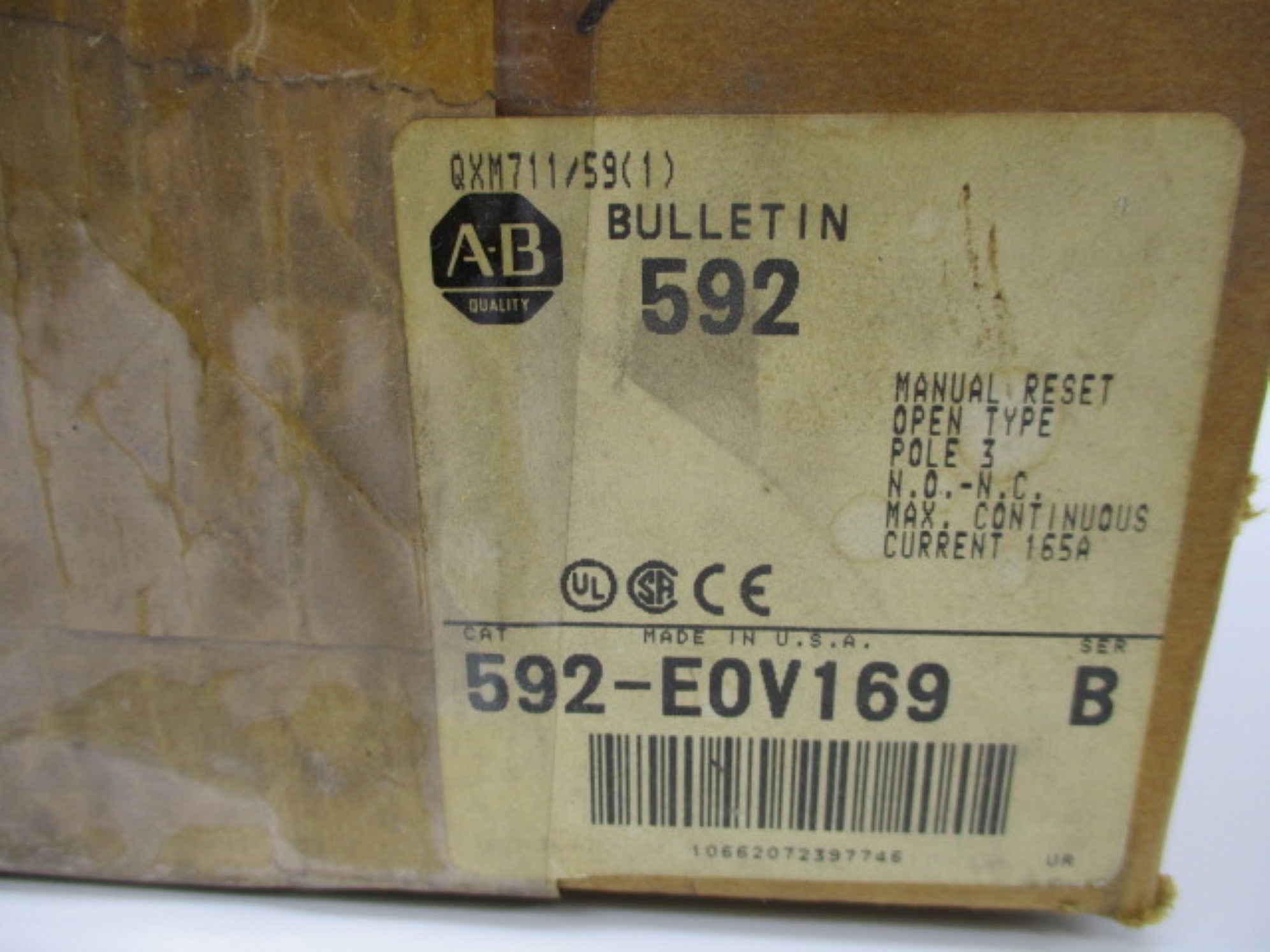 INDUSTRIAL SPARE PART 592-EOV169 SER. B 165A (BR/WH) NSMP