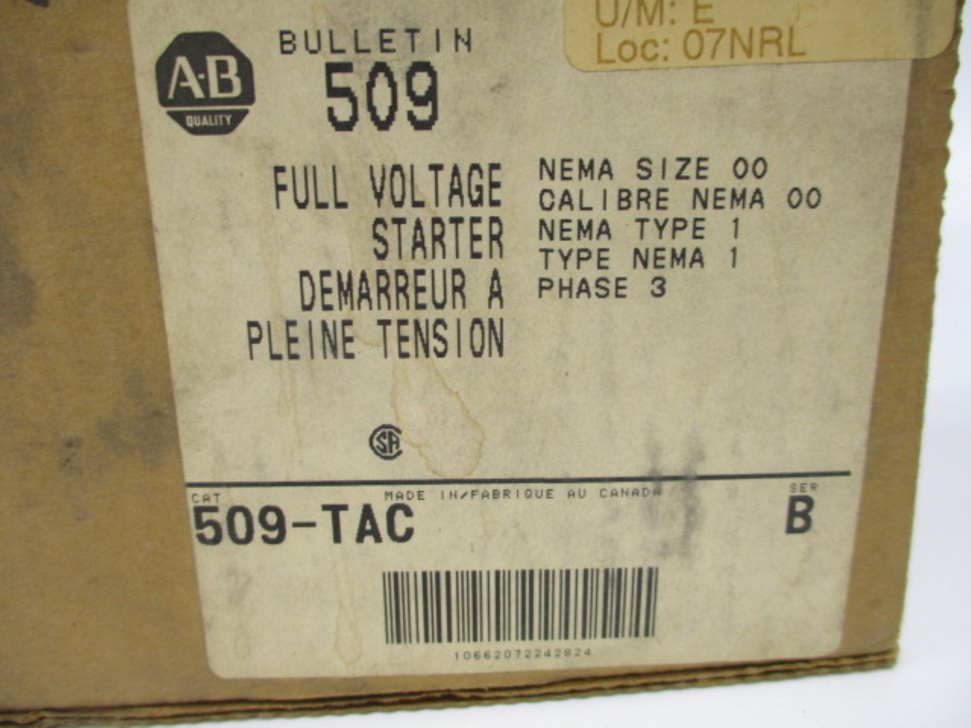 INDUSTRIAL SPARE PART 509-TAC SER. B (BR/WH) NSMP