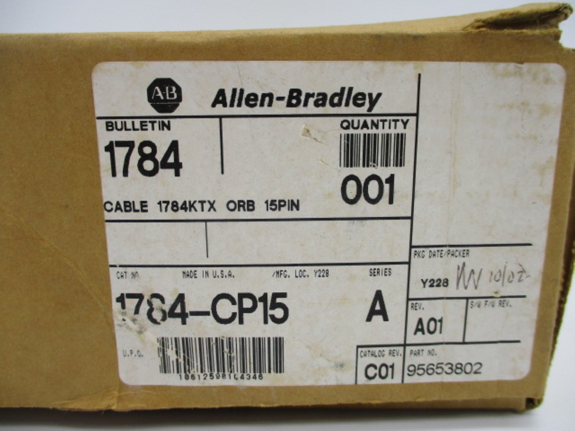 ALLEN BRADLEY 1784-CP15 SER. A F/W A01 (BR/WH) NSMP