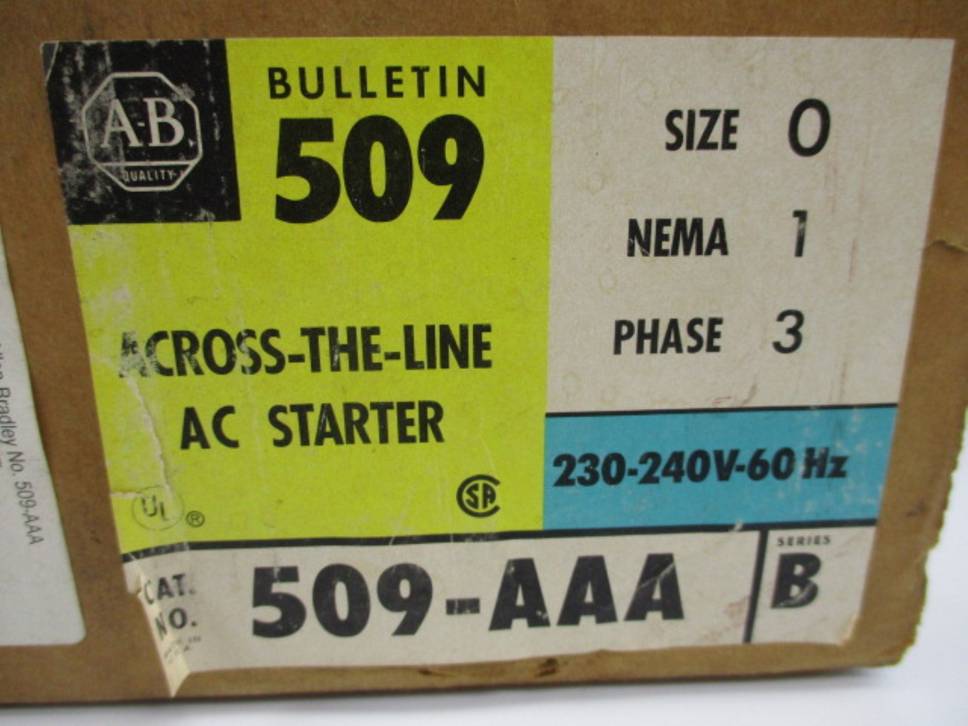 INDUSTRIAL SPARE PART 509-AAA SER. B (BR/YL) NSMP