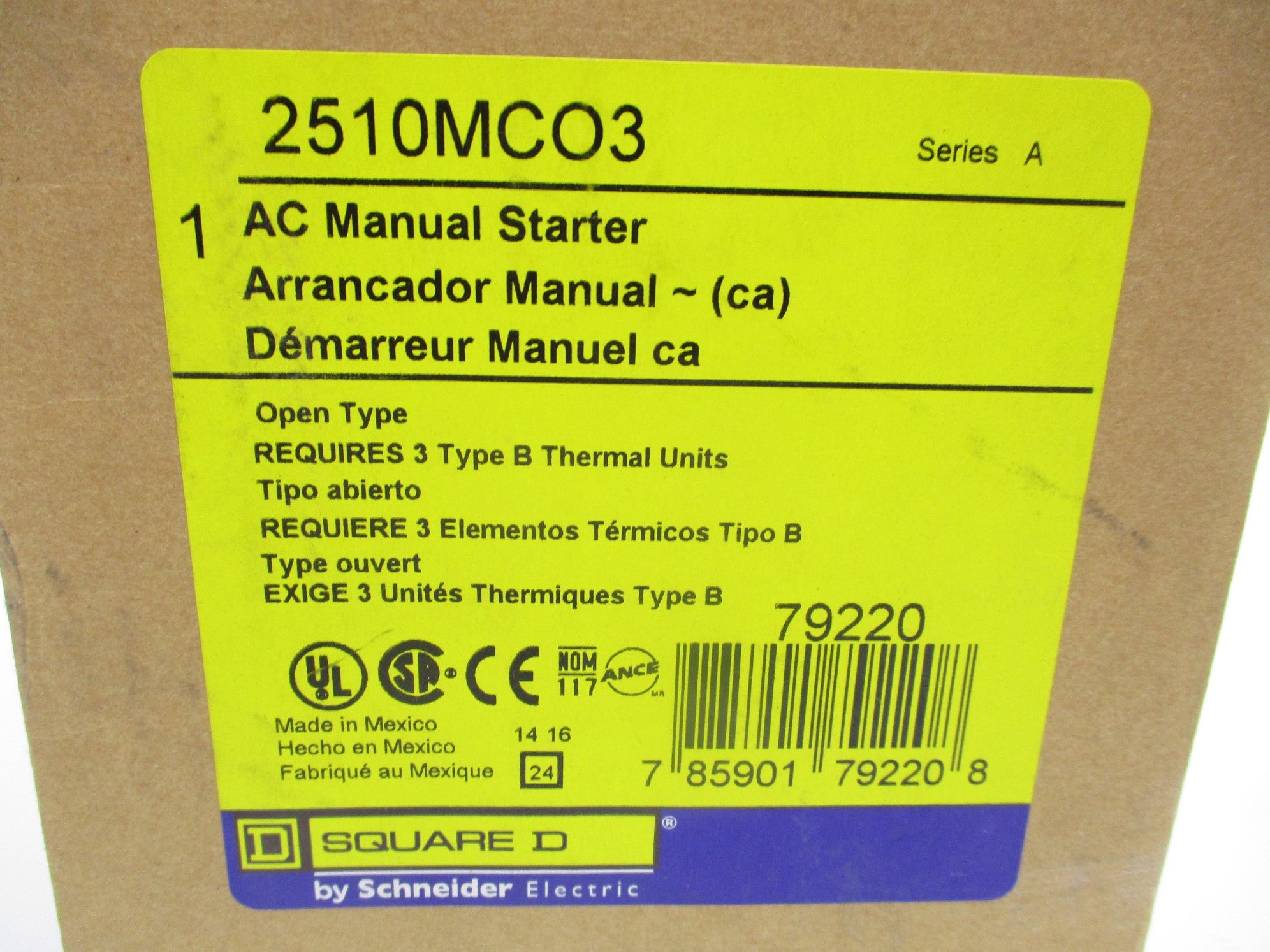 SQUARE D 2510MCO3 SER. A NSMP