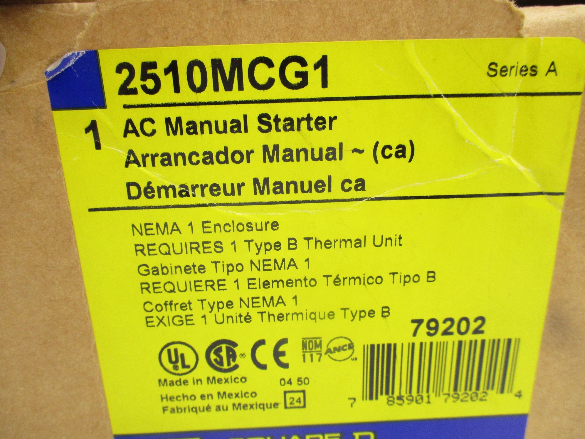 SQUARE D 2510MCG1 SER. A NSMP
