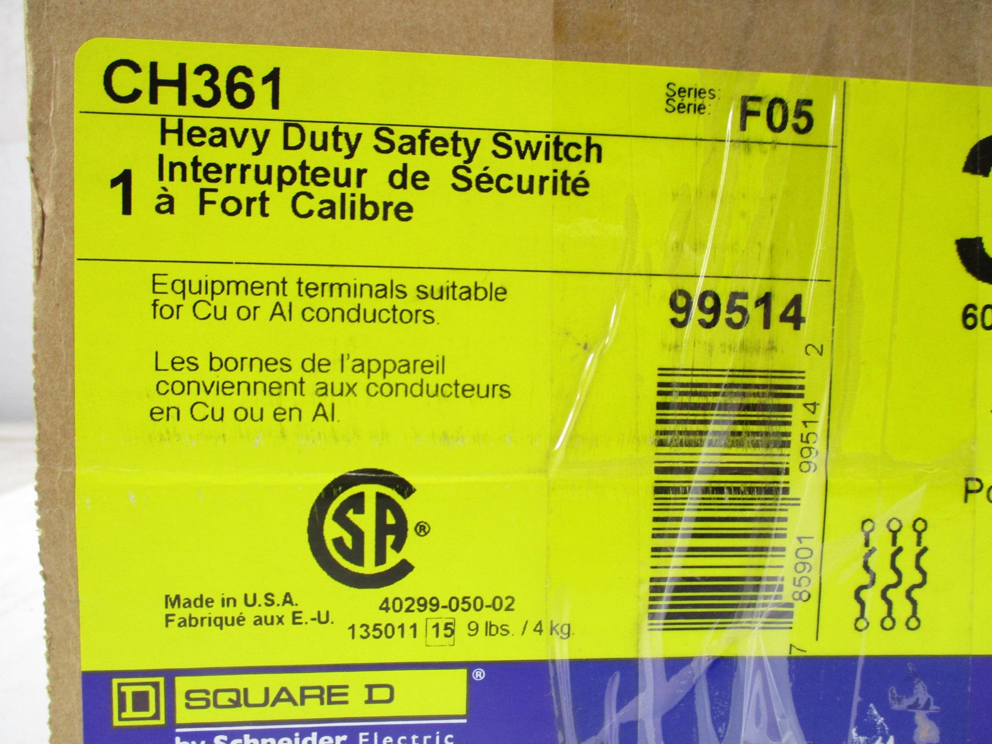 SQUARE D CH361 SER. F05 NSMP
