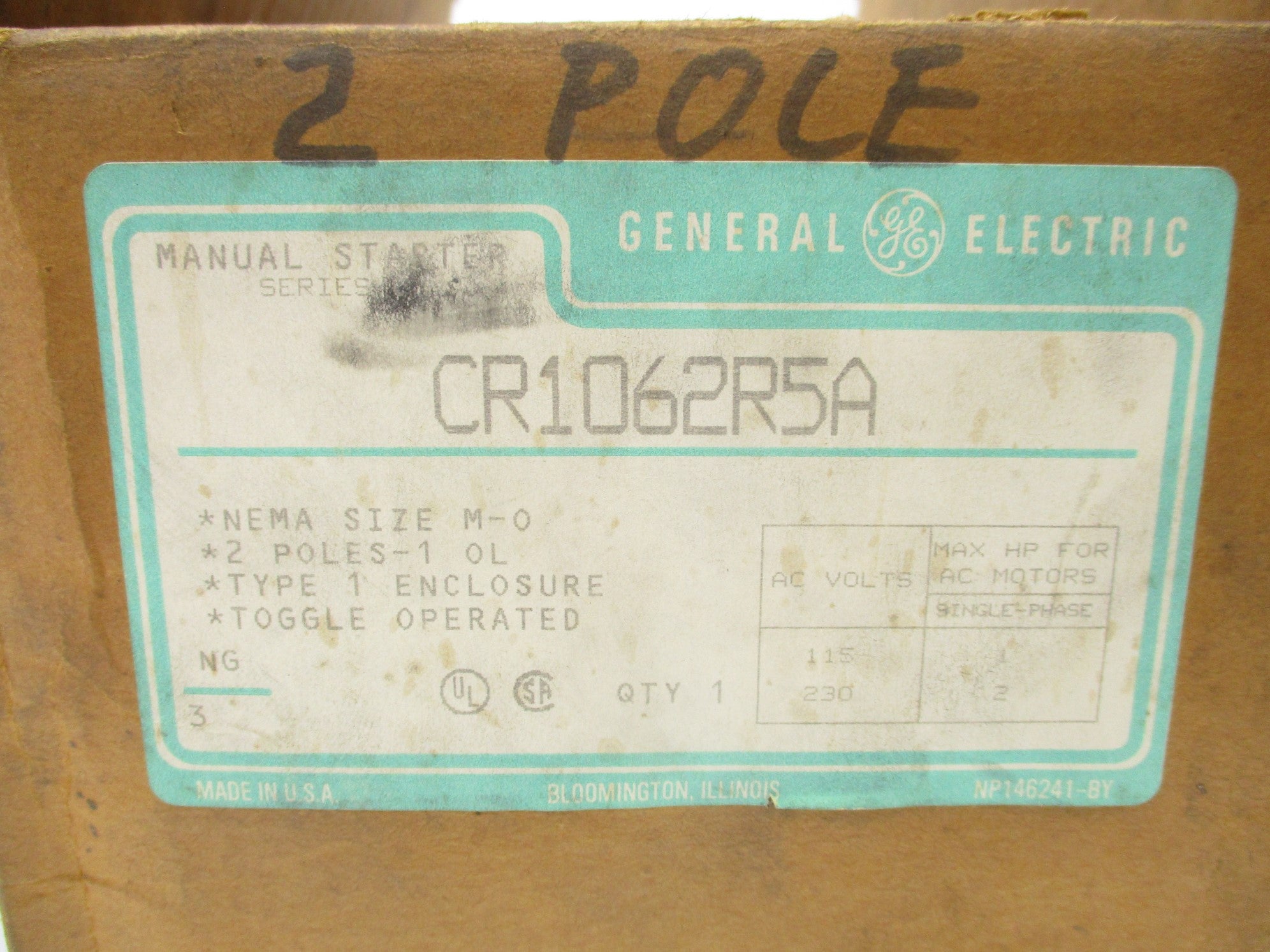 GENERAL ELECTRIC CR1062R5A SER. C NSMP