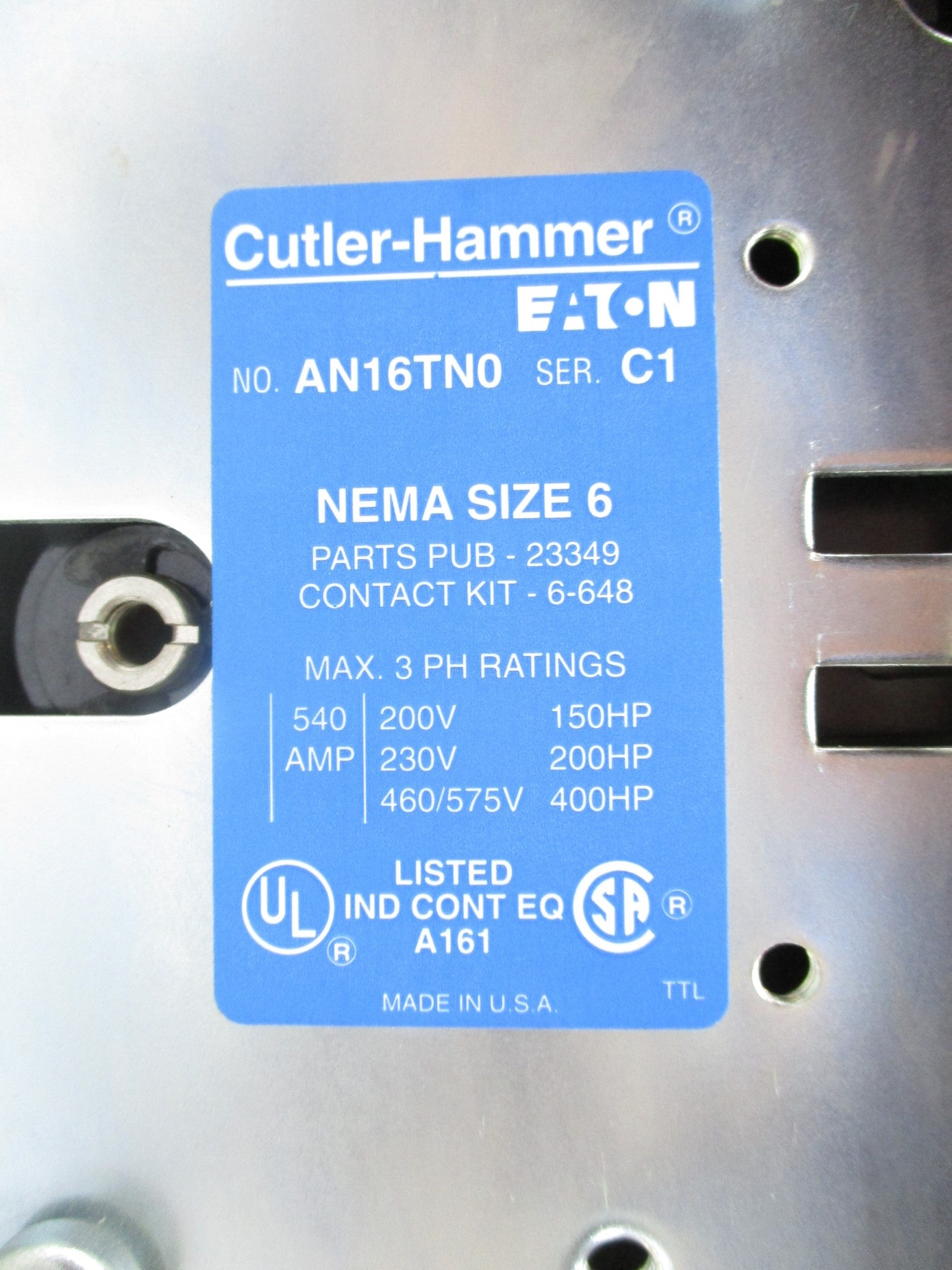 CUTLER HAMMER AN16TN0 SER. C1 575V NSNP