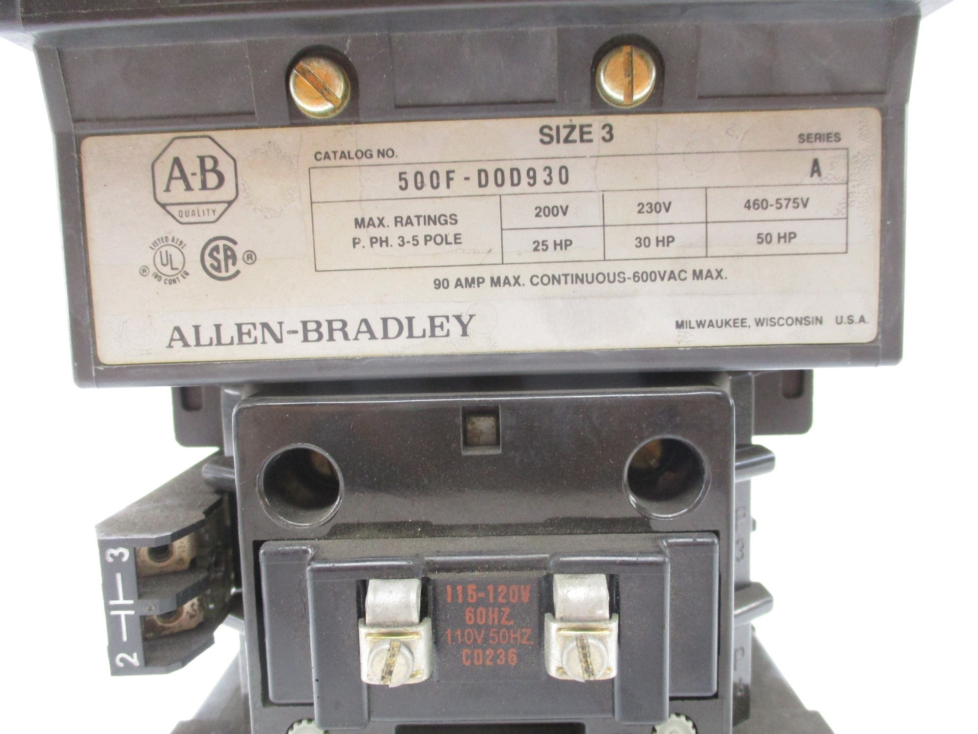 INDUSTRIAL SPARE PART 500F-DOD930 SER. A 120V UNMP