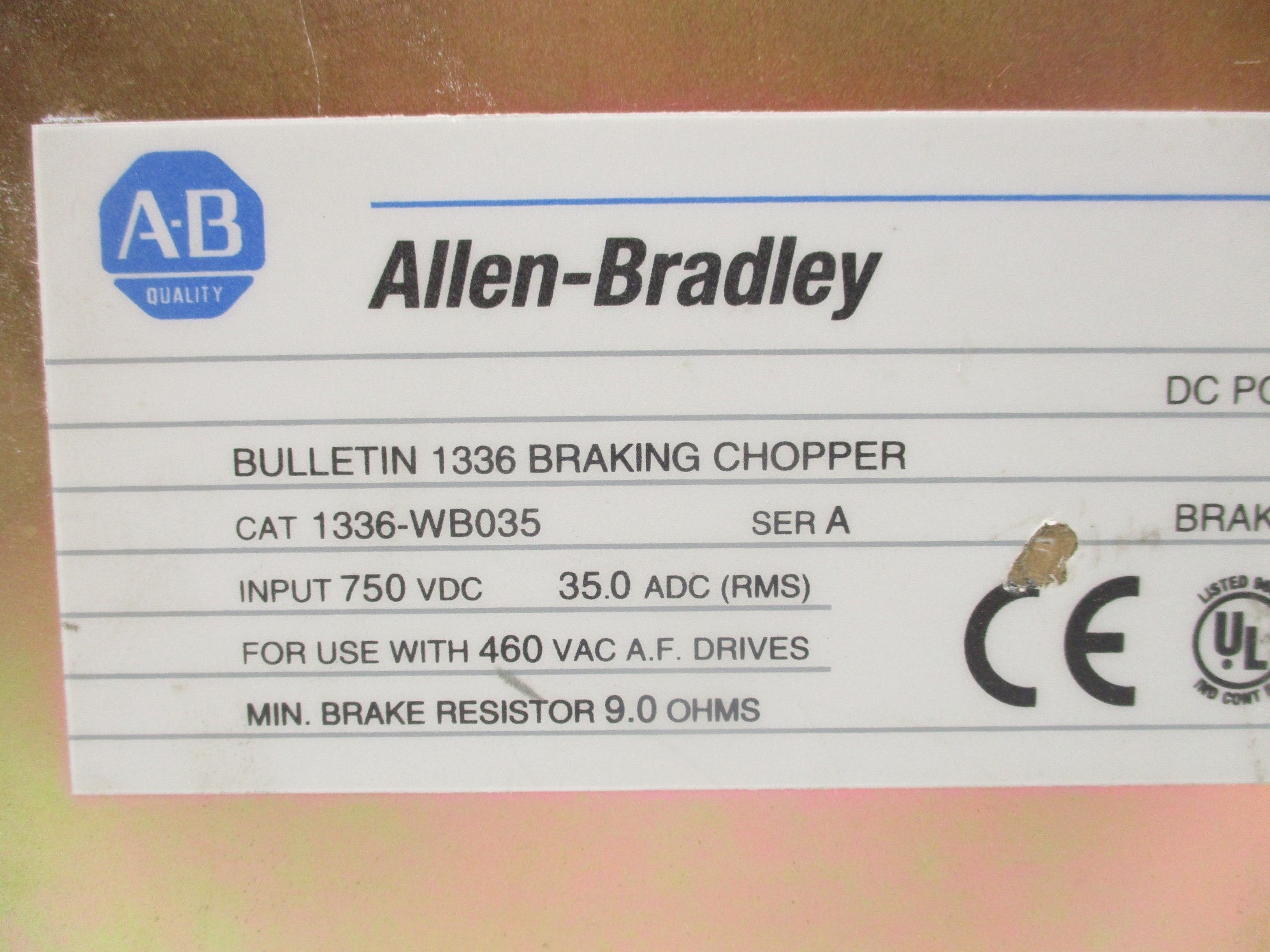 ALLEN BRADLEY 1336-WB035 SER. A UNMP