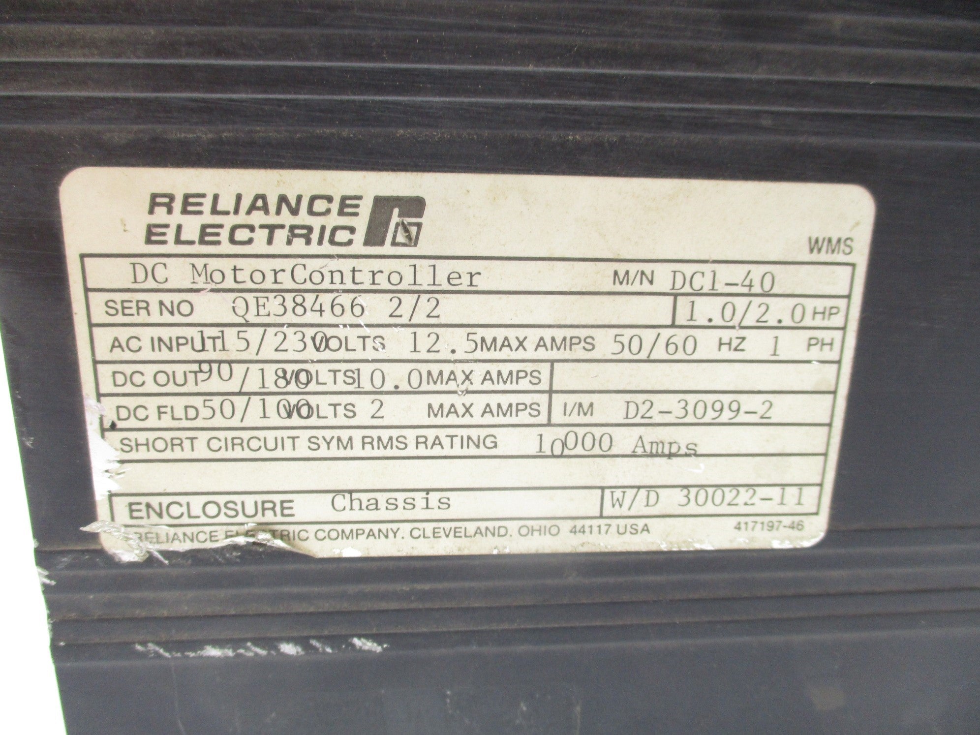 RELIANCE ELECTRIC DC1-40 UNMP