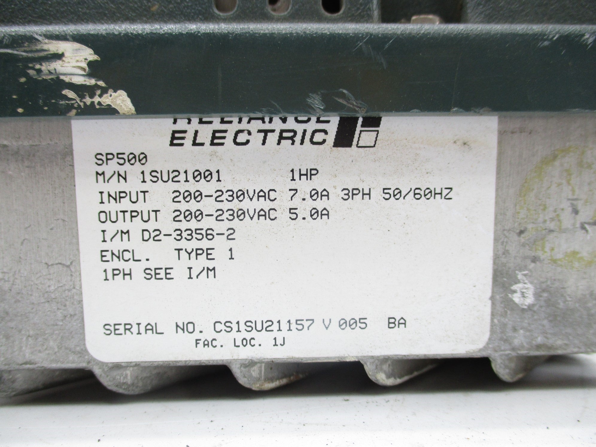 RELIANCE ELECTRIC 1SU21001 UNMP