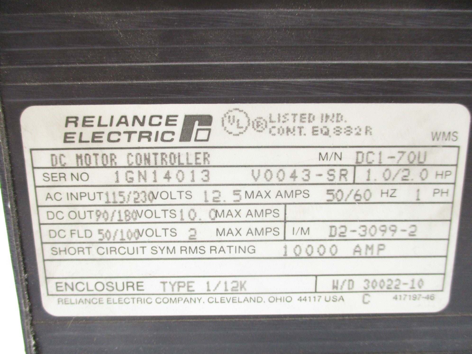 RELIANCE DC1-70U UNMP