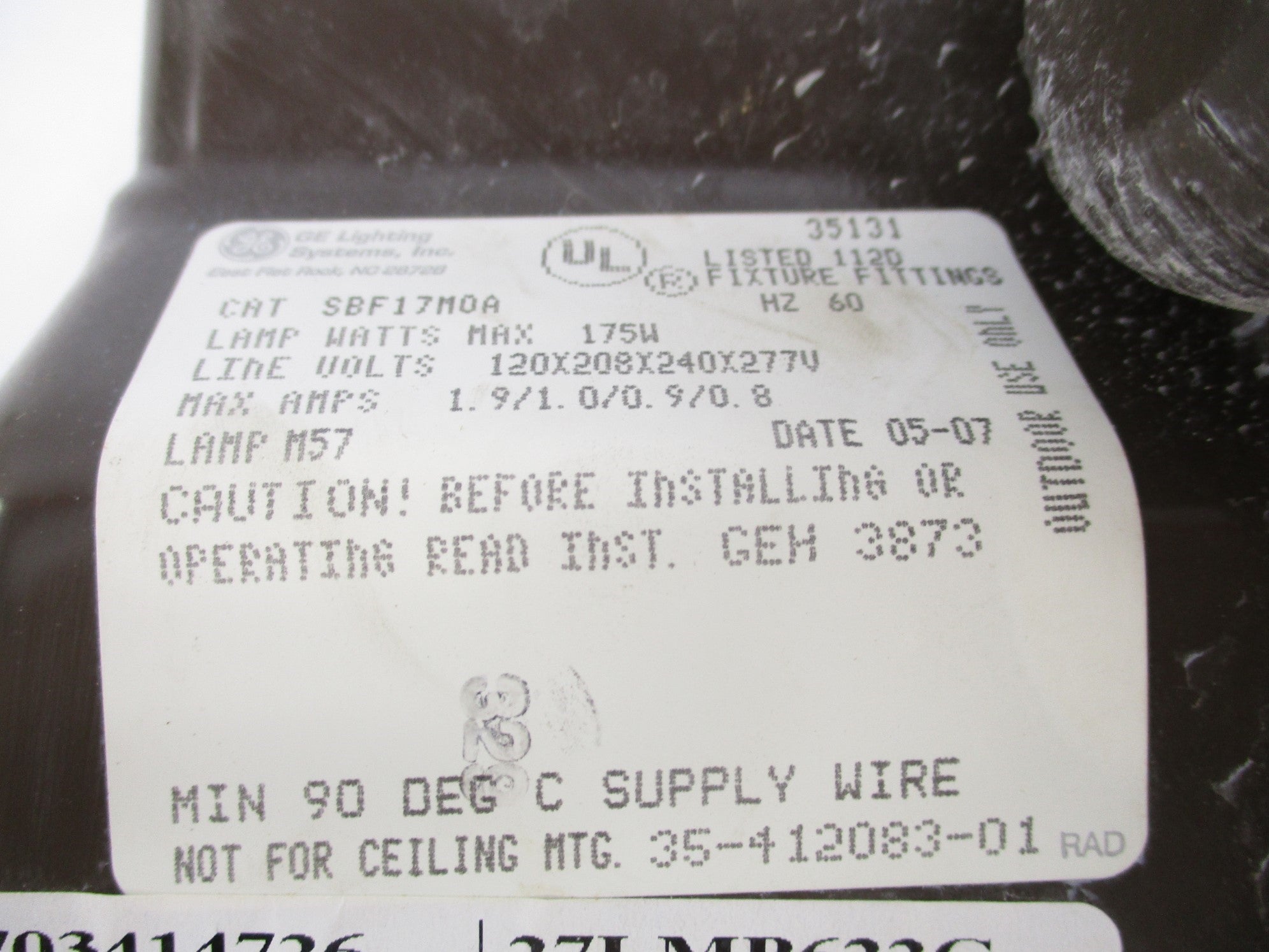 GENERAL ELECTRIC SBF17M0A NSNP