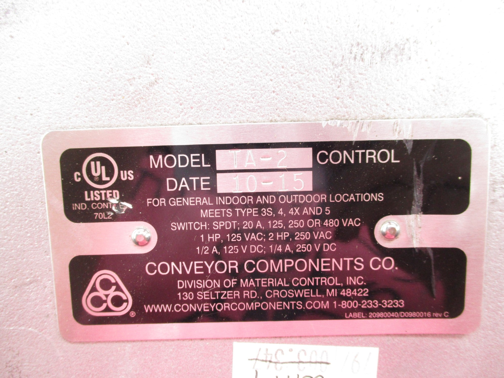 CONVEYOR COMPONENTS TA-2 NSNP
