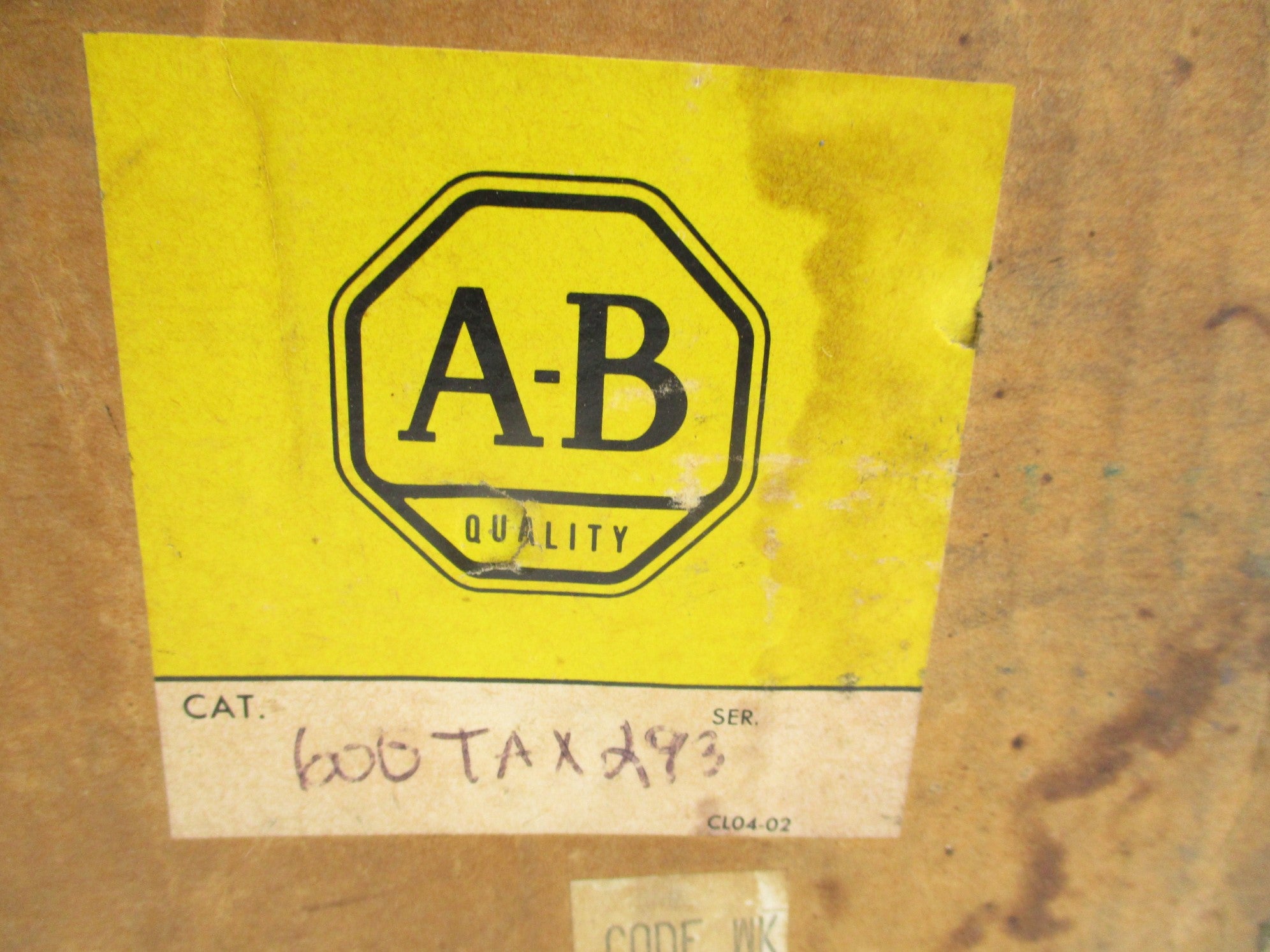 ALLEN BRADLEY 600TAX293 (BR/YL) NSMP