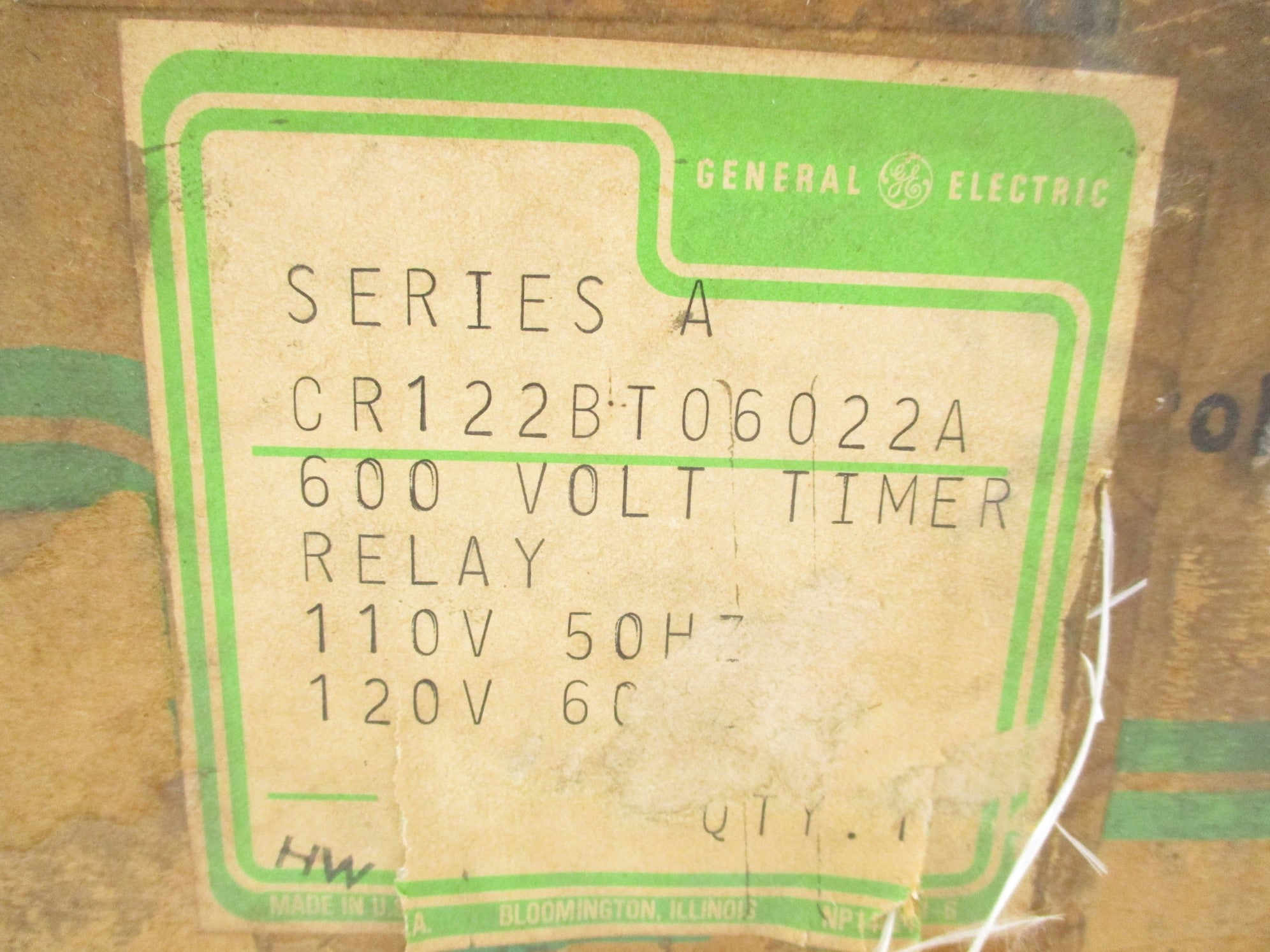 GENERAL ELECTRIC CR122BT06022A SER. A 120V NSMP