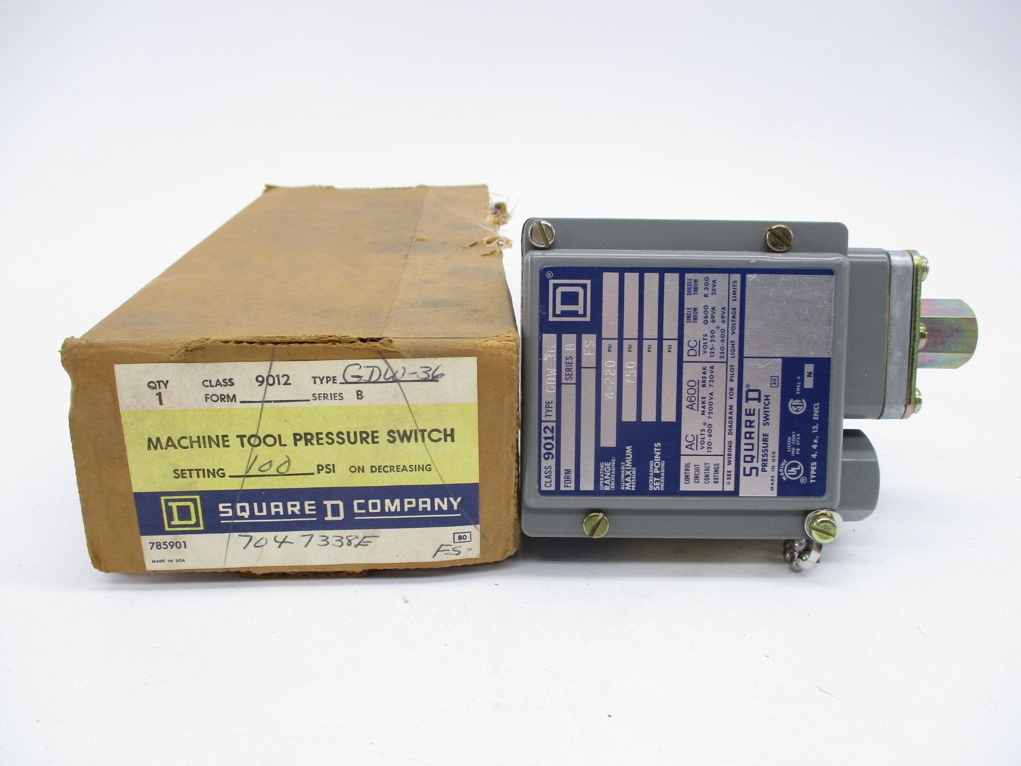 SQUARE D 9012GDW-36 SER. B NSMP
