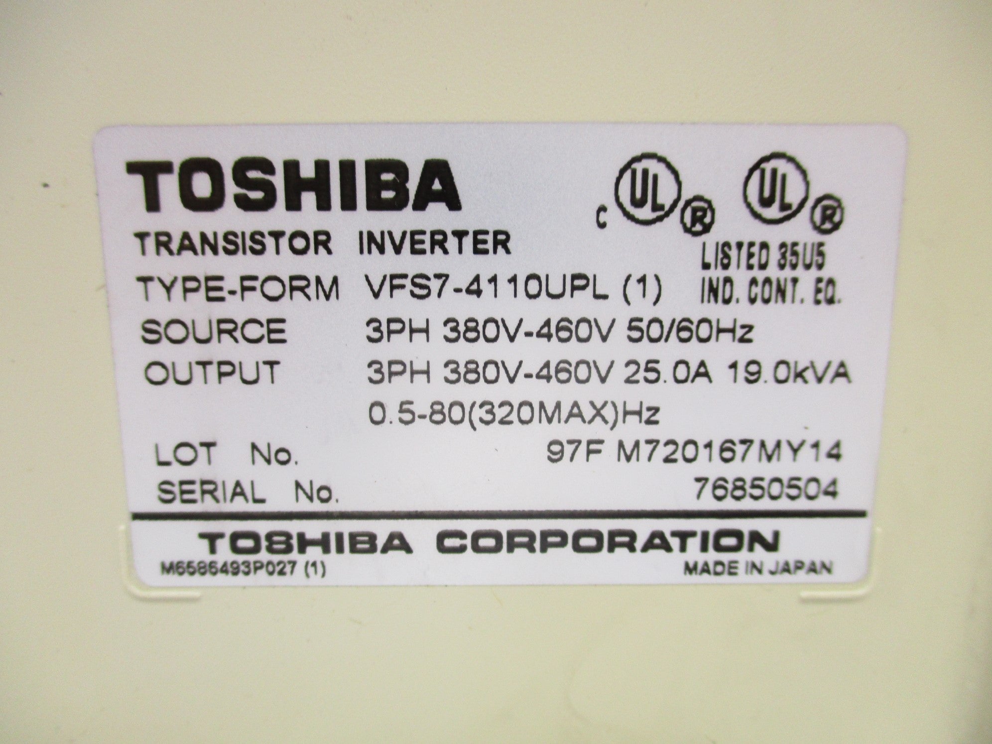 TOSHIBA VFS7-4110UPL NSNP