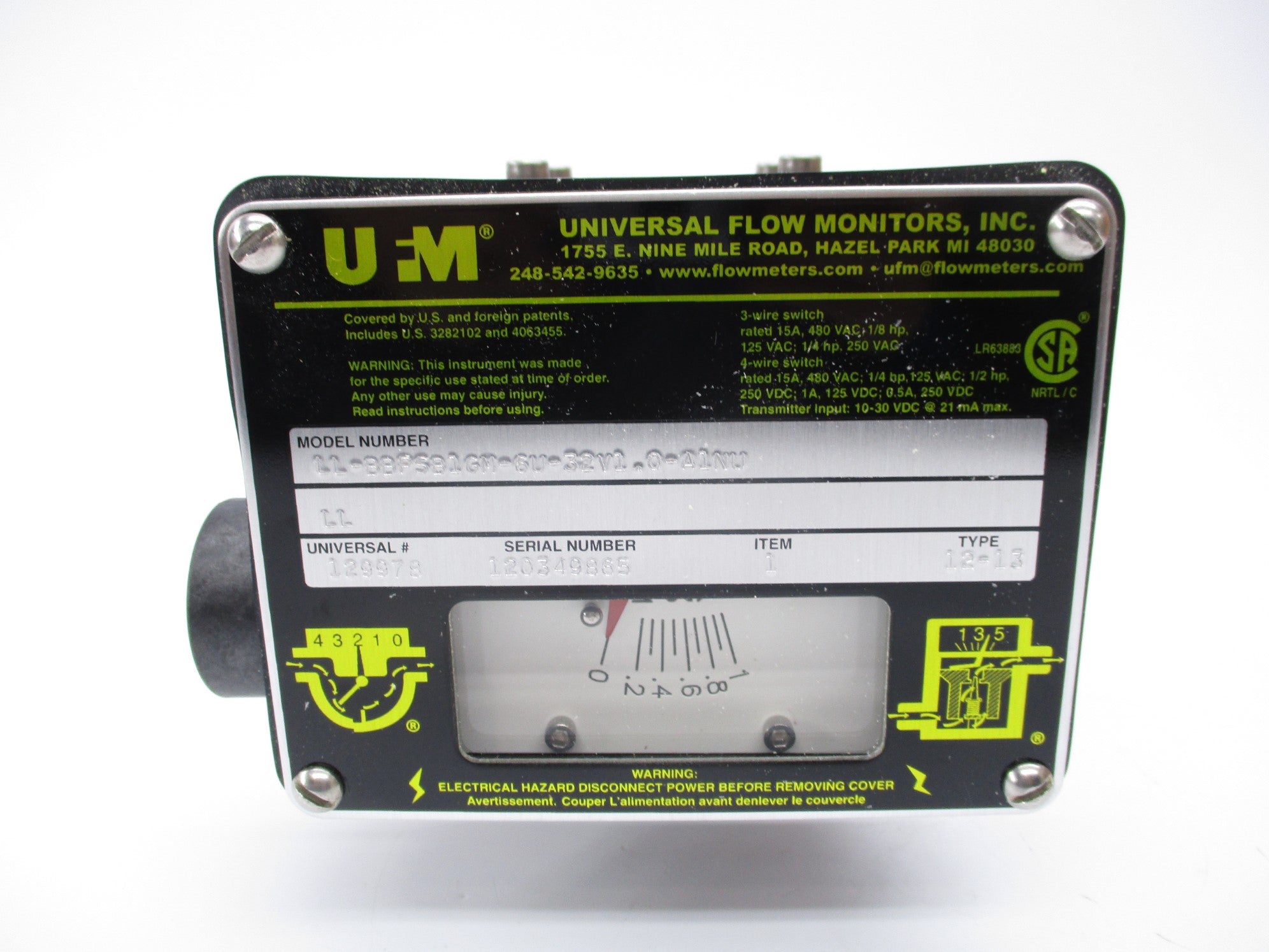 UNIVERSAL FLOW MONITORS LL-BBPSB1GM-6U-32V1.0-A1NU NSNP