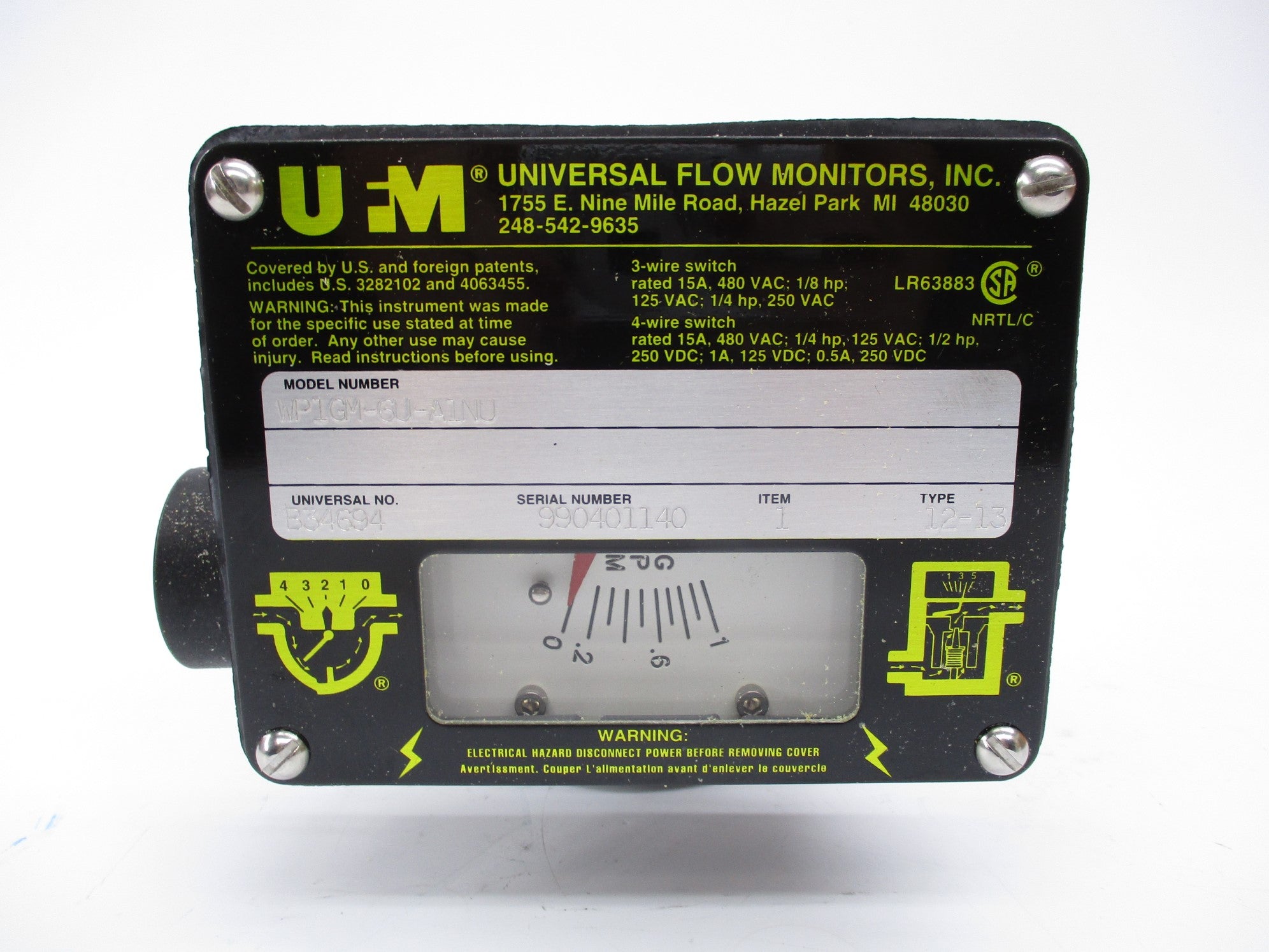 UNIVERSAL FLOW MONITORS WP1GM-6U-A1NU NSNP