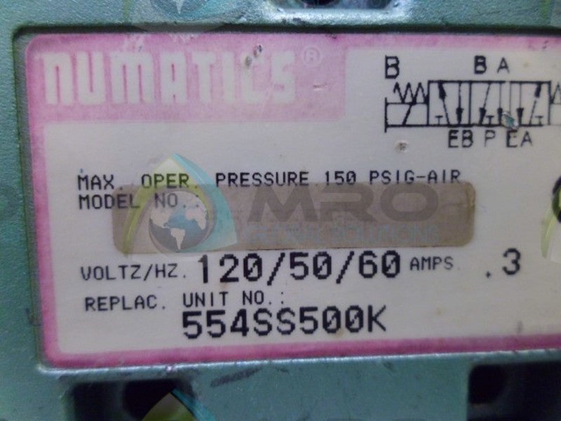 NUMATICS 554SS500K SOLENOID VALVE *USED*