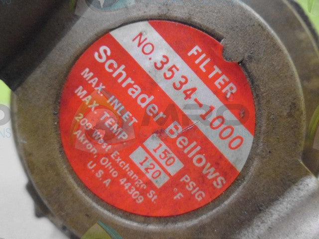 SCHRADER BELLOWS 3534-1000 FILTER (AS PICTURED) *USED*