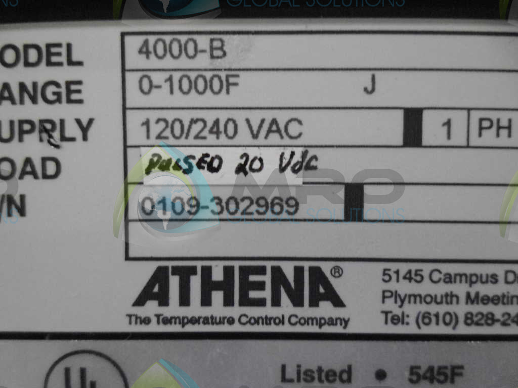 ATHENA 4000-B PROCESS CONTROL *NEW NO BOX*