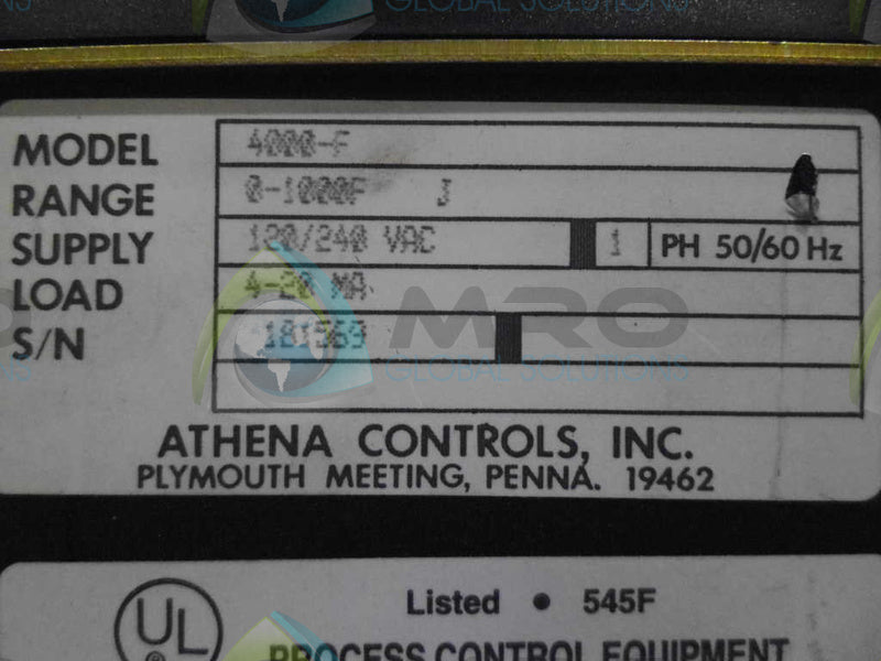 ATHENA 4000F PROCESS CONTROL *NEW NO BOX*