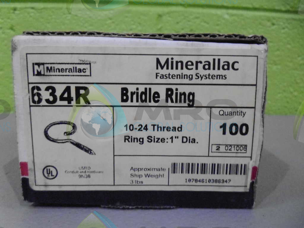 LOT OF 100 MINERALLAC 634R BRIDLE RING *NEW IN BOX*