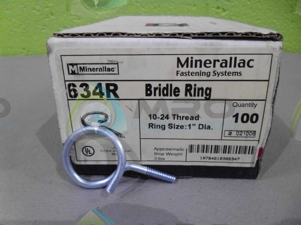 LOT OF 100 MINERALLAC 634R BRIDLE RING *NEW IN BOX*