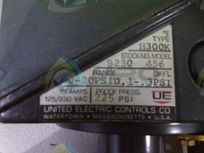 UNITED ELECTRIC H300K-8230 PRESSURE CONTROL *USED*