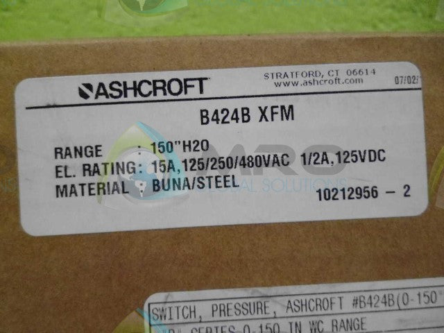 ASHCROFT B424BXFM 150" WC *NEW IN BOX*