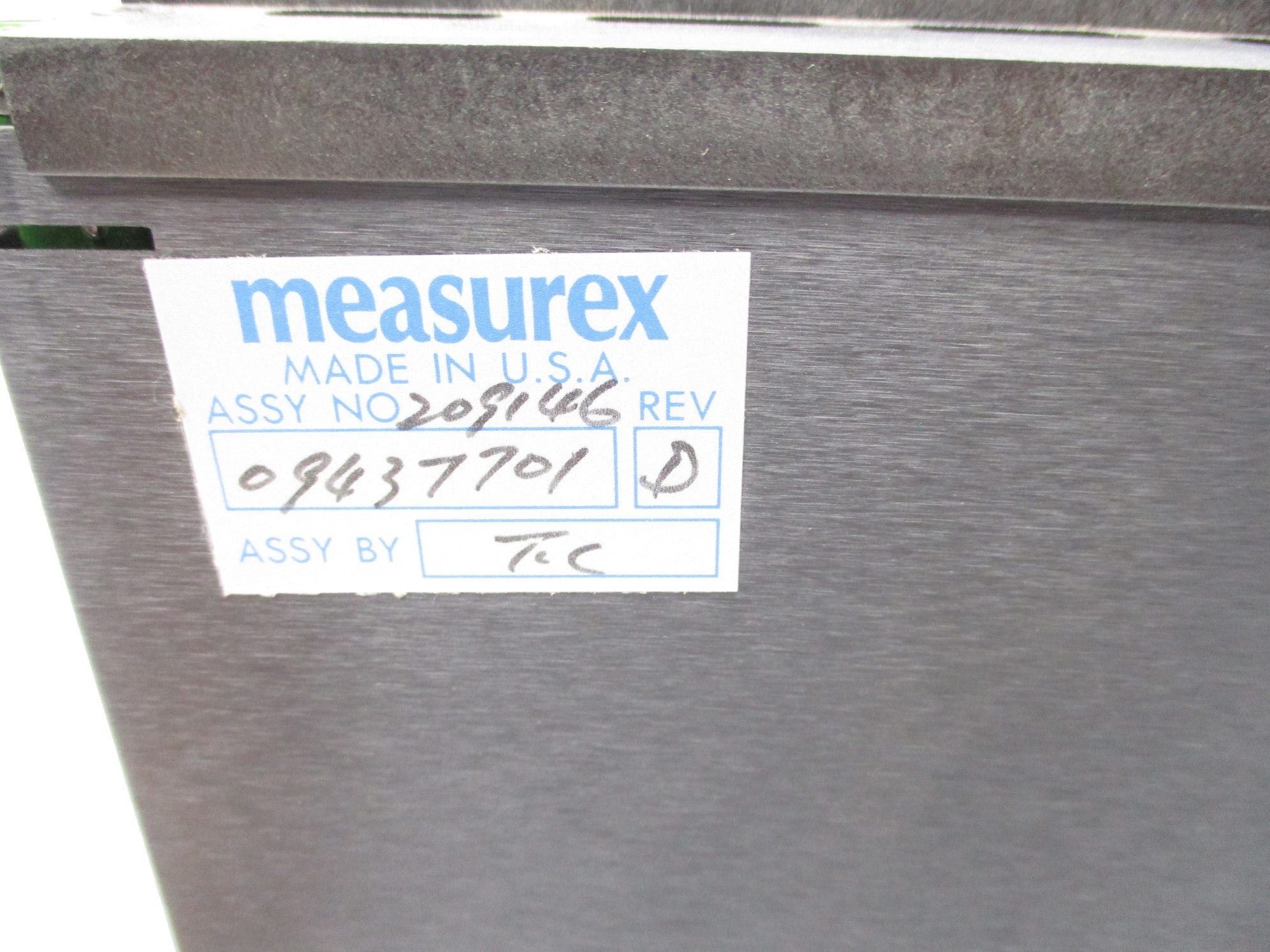 MEASUREX 09437701 REV. D UNMP