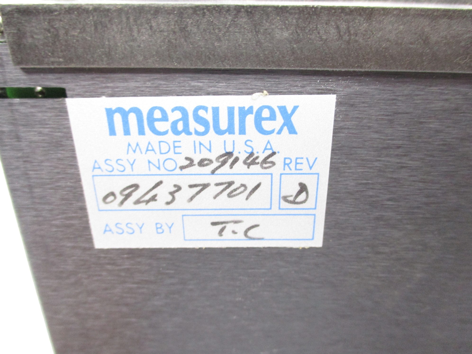 MEASUREX 09437701 REV. D (AS PICTURED) UNMP