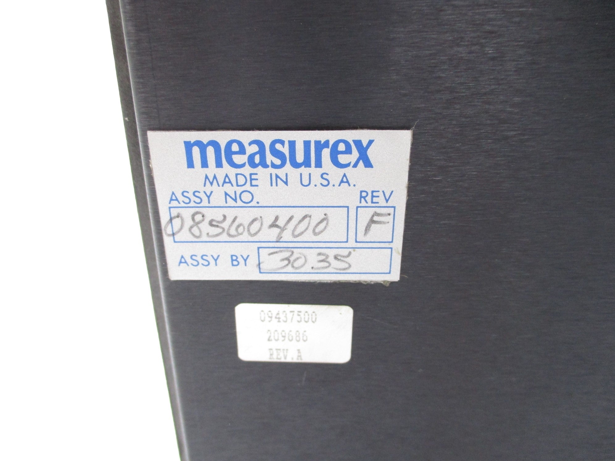 MEASUREX 08560400 REV. F UNMP