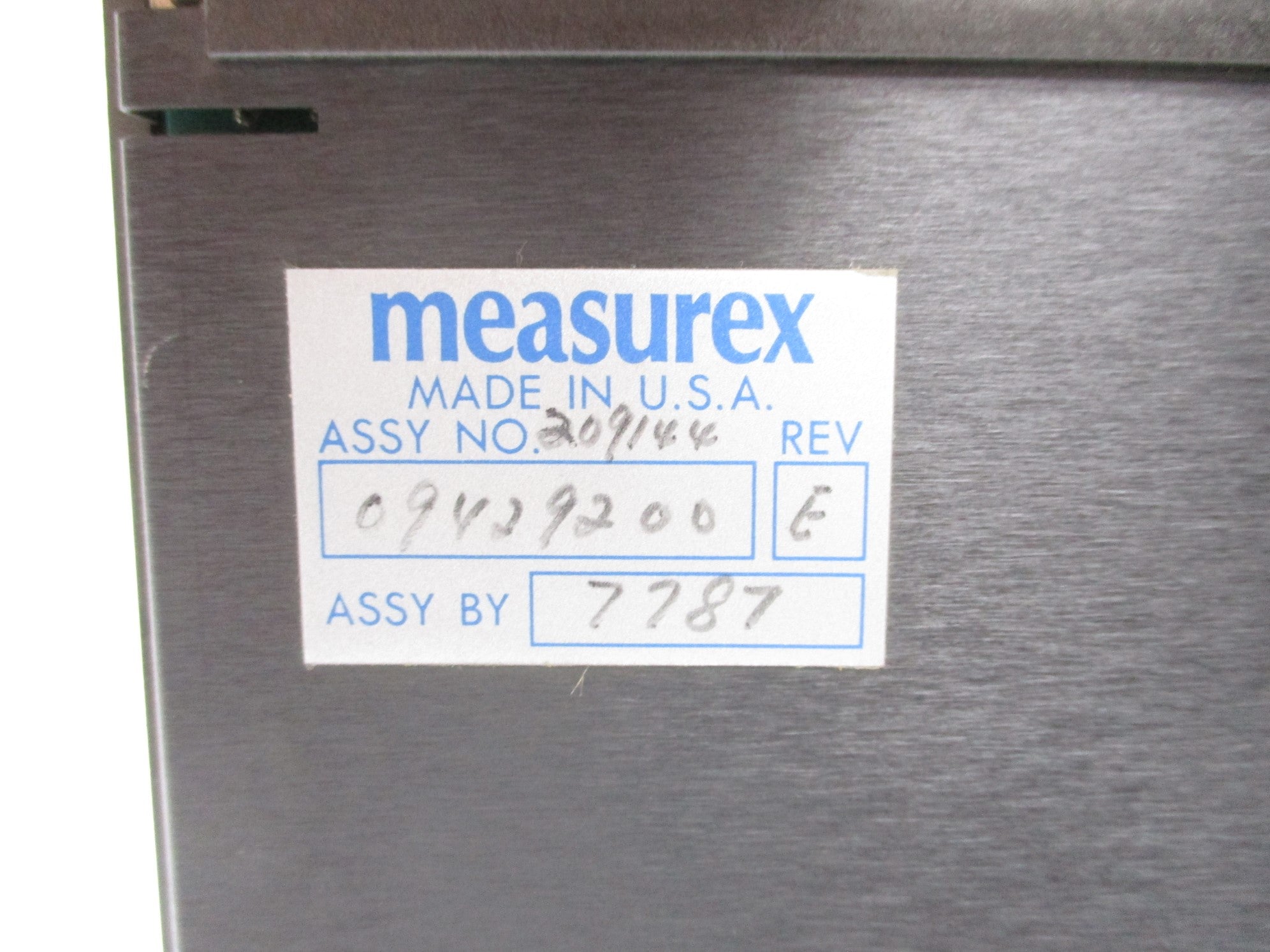 MEASUREX 09429200 REV. E UNMP