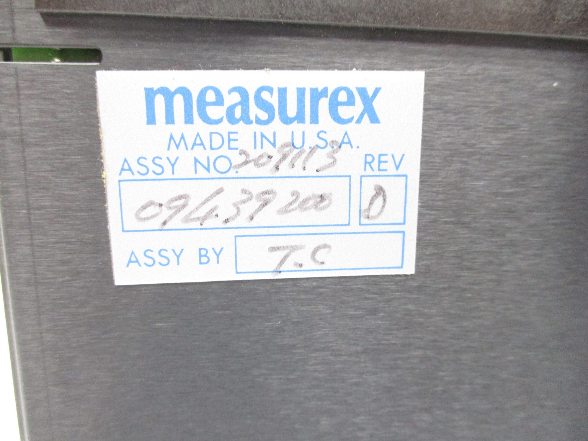 MEASUREX 09439200 REV. D UNMP
